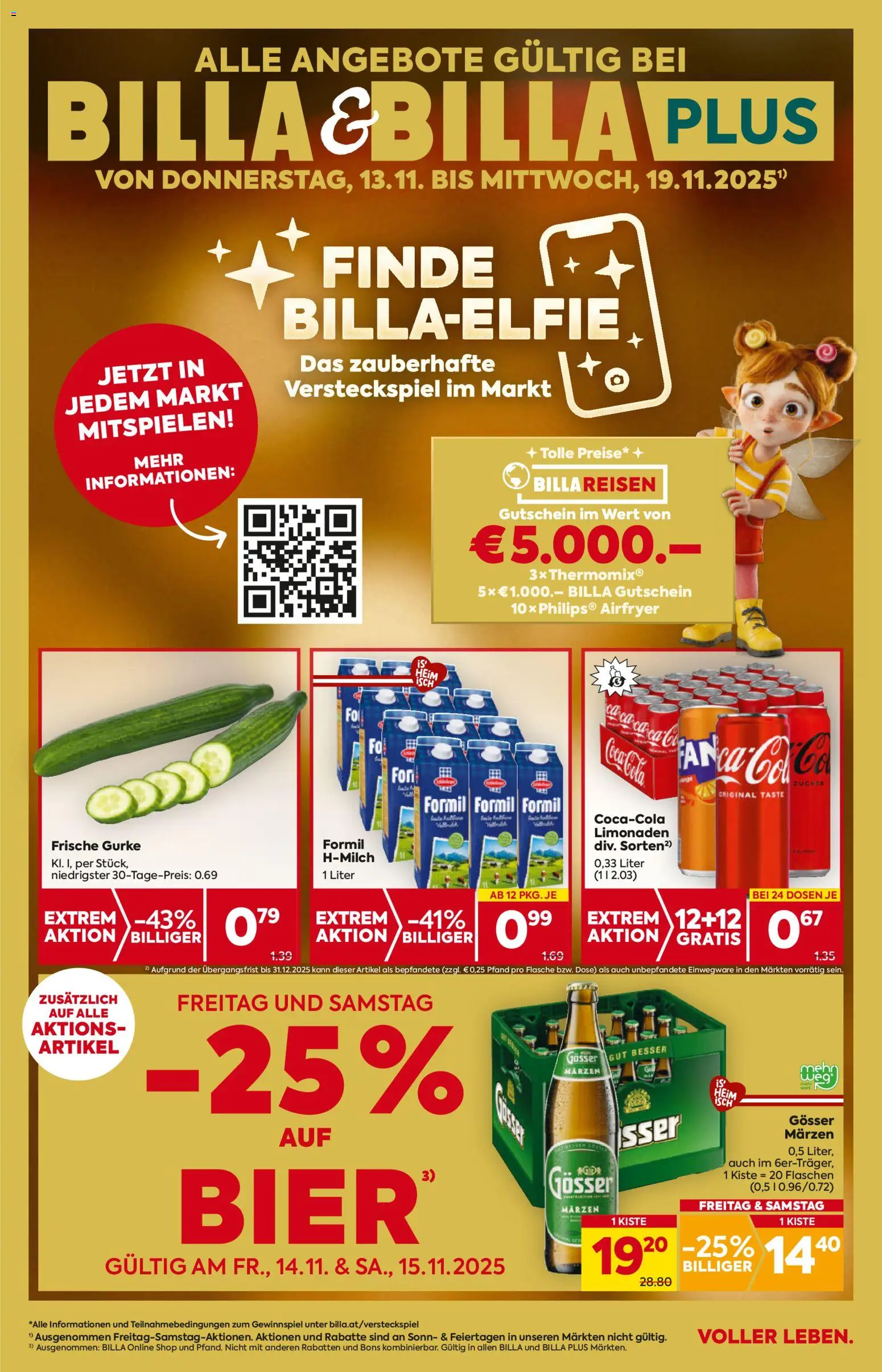 Billa Flugblatt -  Niederösterreich gültig ab 13.11.2025 | Seite: 1 | Produkte: Bier