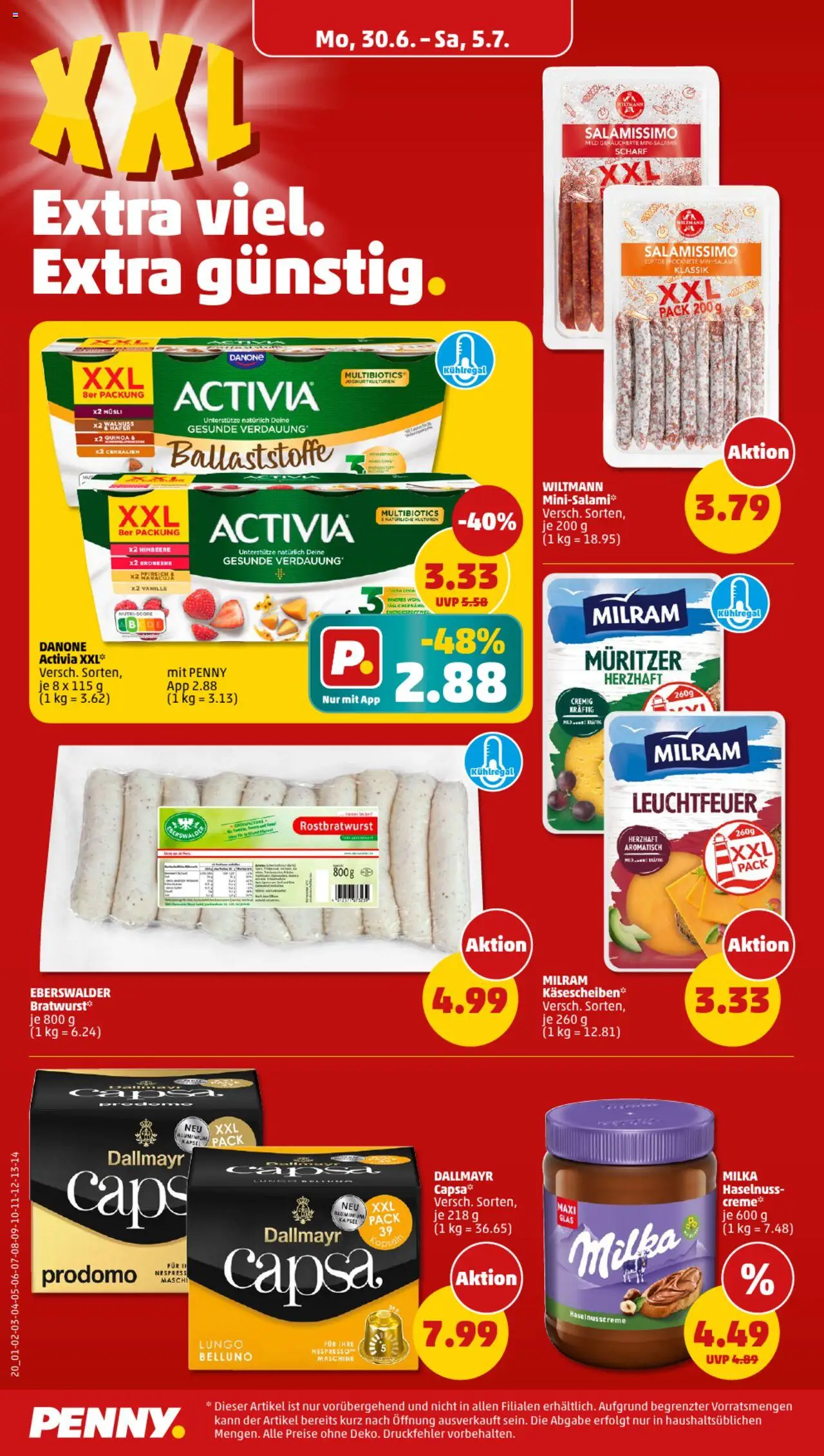 Penny Prospekt 	 - gültig ab dem 30.06.2025 | Seite: 20 | Produkte: Danone activia, Dallmayr, Milram, Himbeere