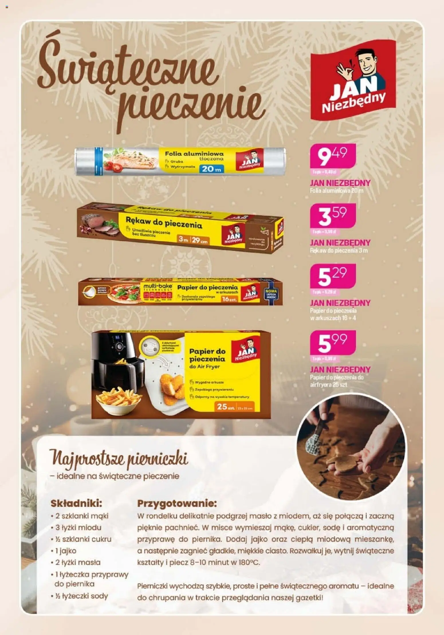 Koliber Gazetka od 10.12.2025 | Strona: 9 | Produkty: Papier do pieczenia, Masło, Szklanki, Przyprawy
