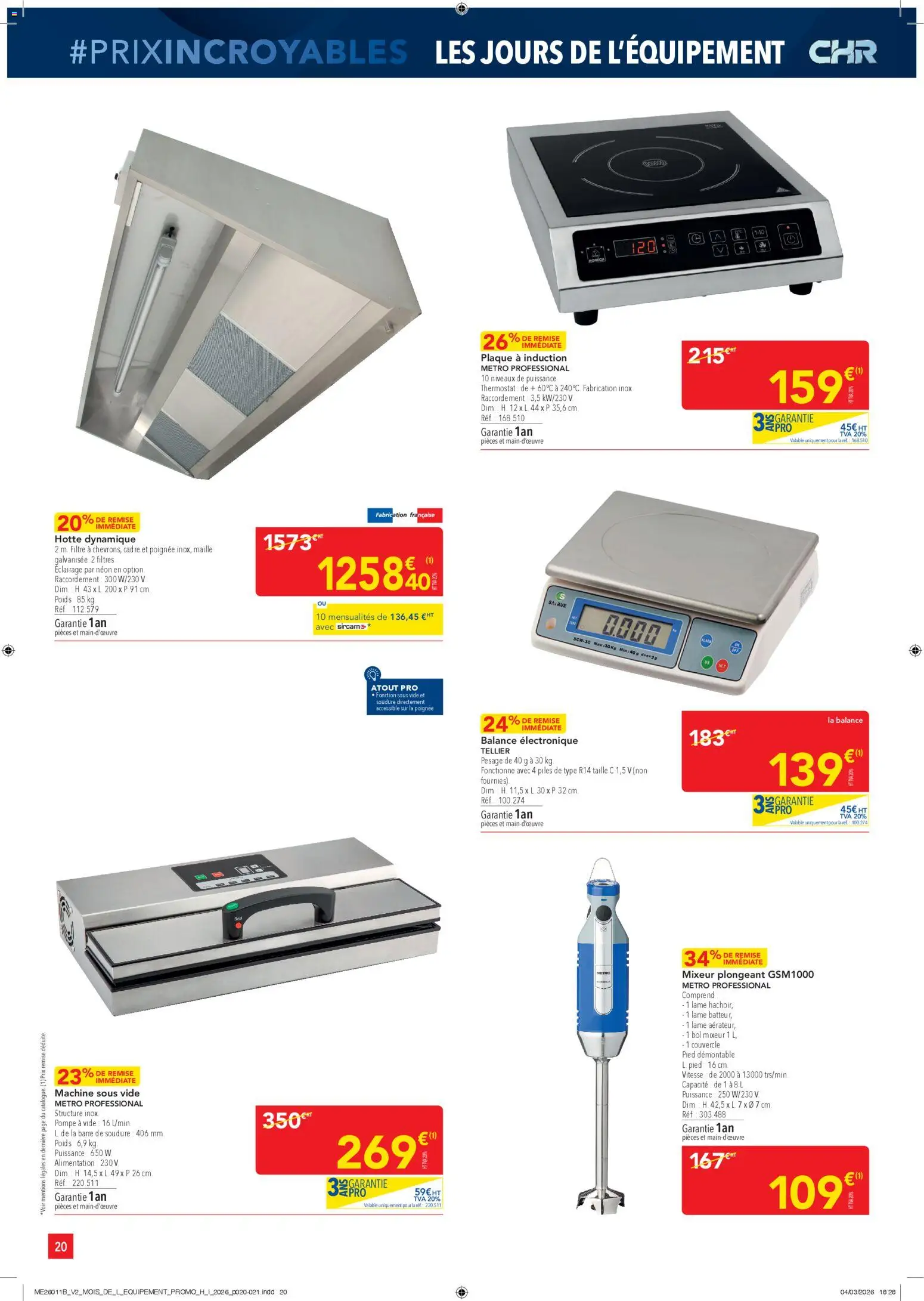 {H1} | Page: 20 | Produits: Mixeur plongeant, Bol, Piles, Cadre