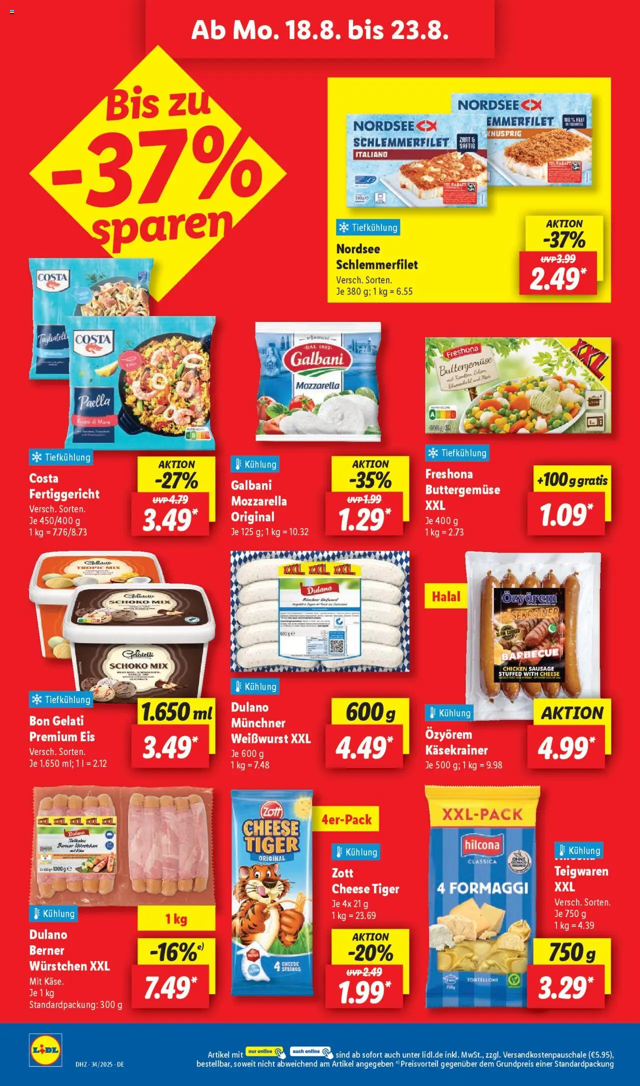 Lidl Prospekt Brakel 	 - gültig ab dem 18.08.2025 | Seite: 12 | Produkte: Käse, Mozzarella, Käsekrainer, Eis