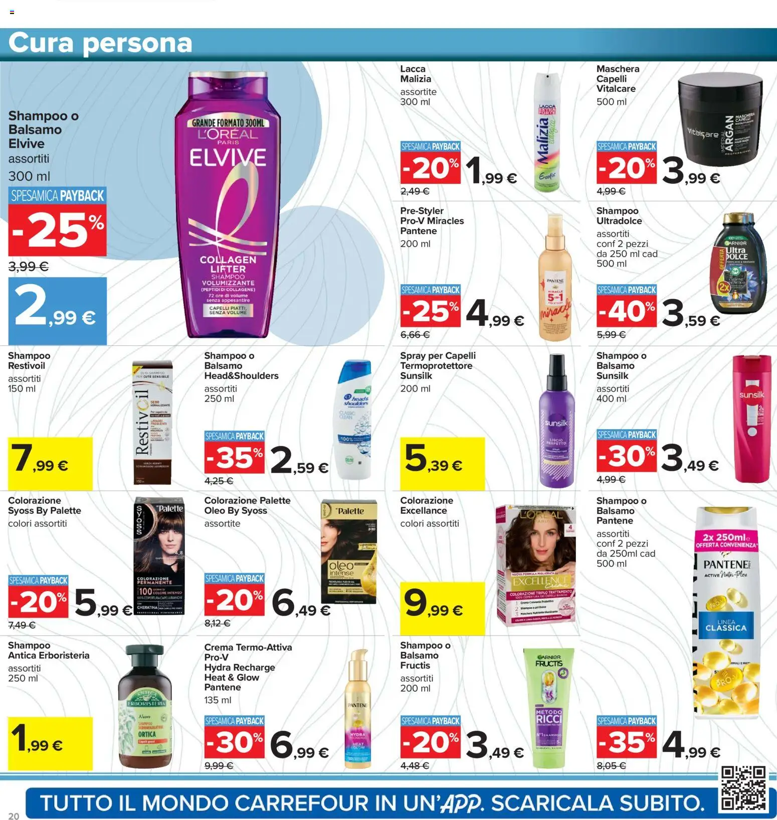 Volantino Carrefour del 15.01.2026 | Pagina: 20 | Prodotti: Shampoo, Balsamo, Crema, Lacca