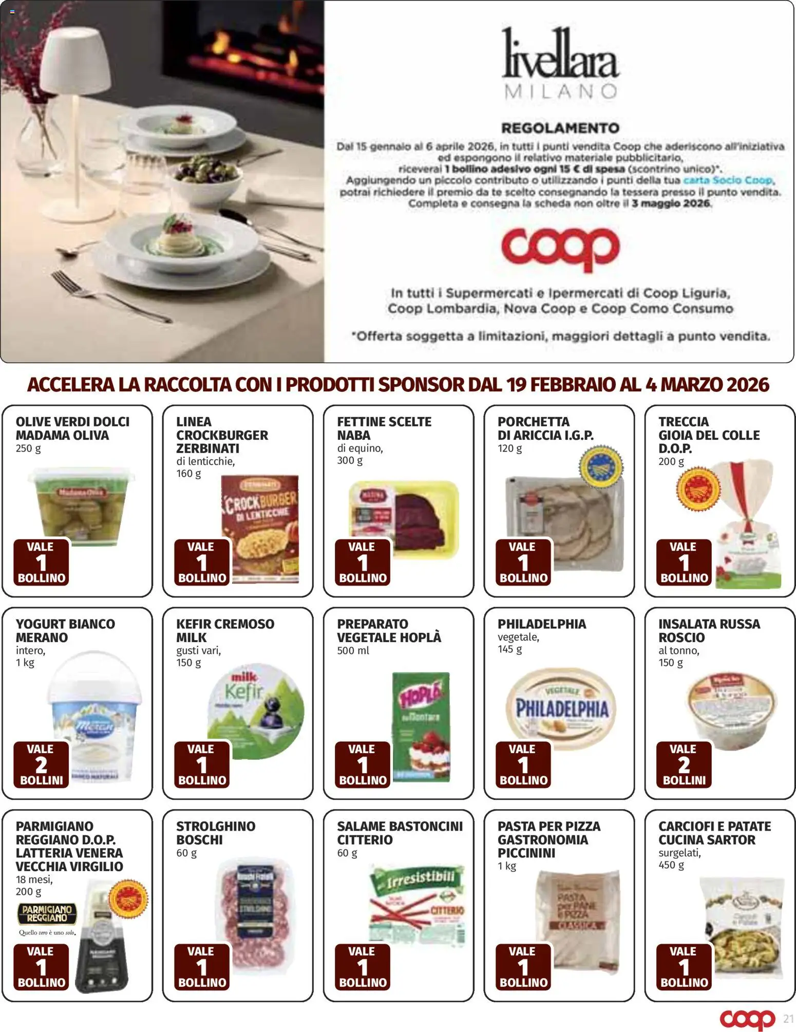 Volantino COOP del 19.02.2026 | Pagina: 21 | Prodotti: Porchetta, Salame, Tè, Parmigiano