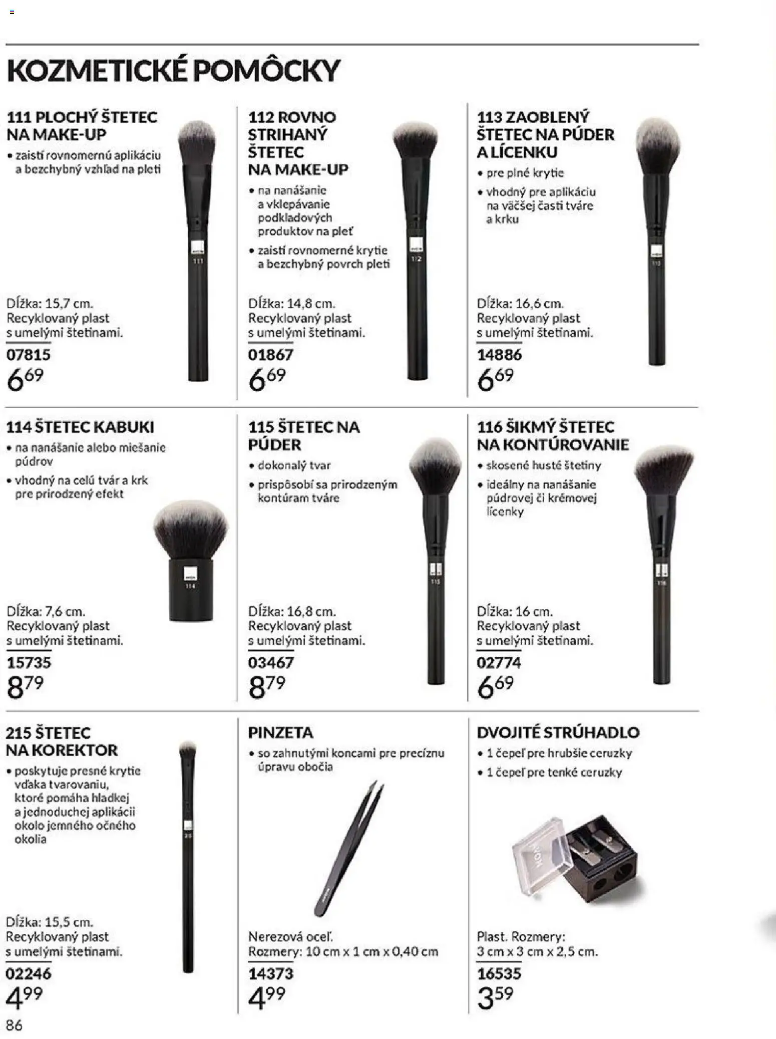 Nové Avon akcie – leták je platný od 01.11.2025 | Strana: 86 | Produkty: Strúhadlo, Korektor, Púder, Štetec