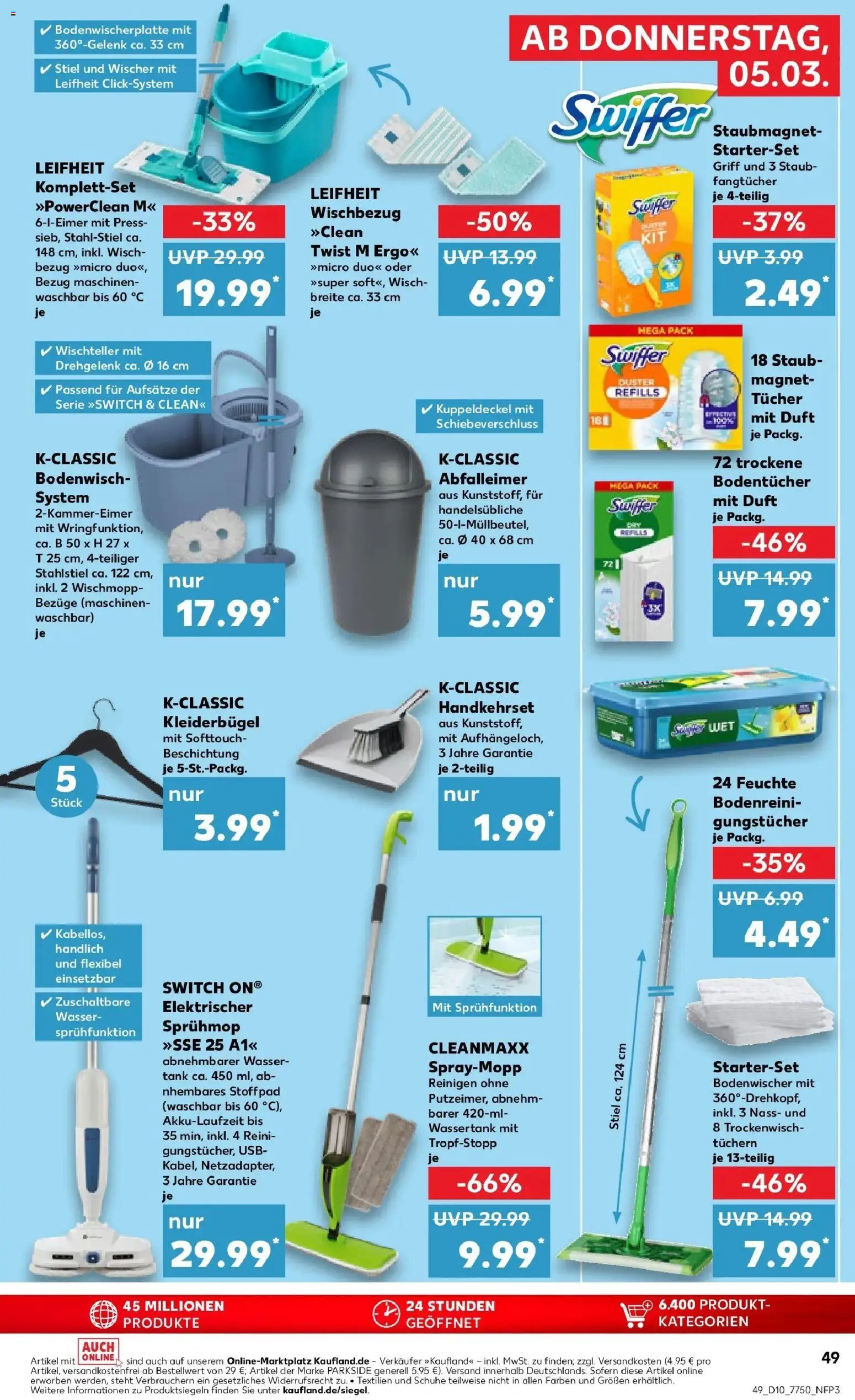 Kaufland Prospekt Kamp-Lintfort	 – gültig ab 02.03.2026 | Seite: 61 | Produkte: USB, Abfalleimer, Wasser, Swiffer