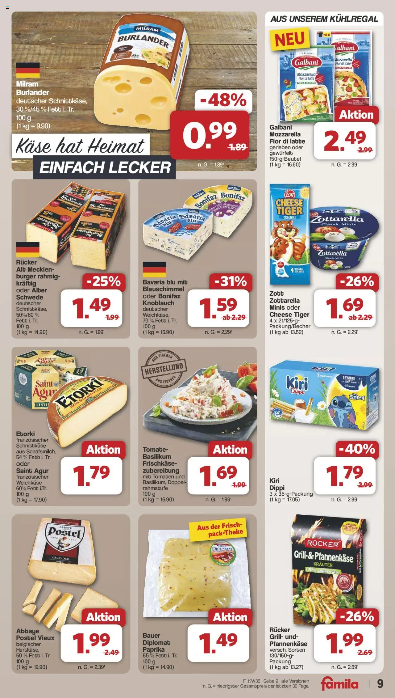 Famila Nordwest Prospekt 	 - gültig ab dem 25.08.2025 | Seite: 10 | Produkte: Grill, Käse, Milram, Knoblauch