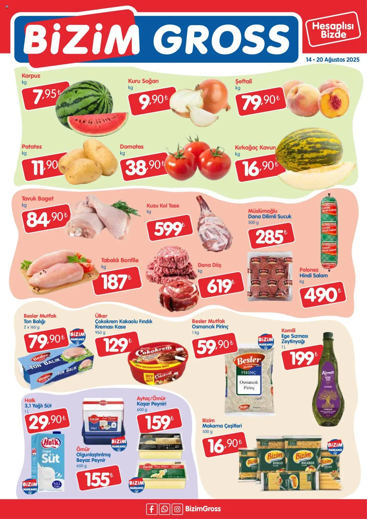 Bizim Toptan - Bizim Gross Fırsat Bülteni - 14.08.2025 tarihinden itibaren geçerlidir | Sayfa: 2 | Ürünler: Salam, Fındık, Soğan, Şeftali