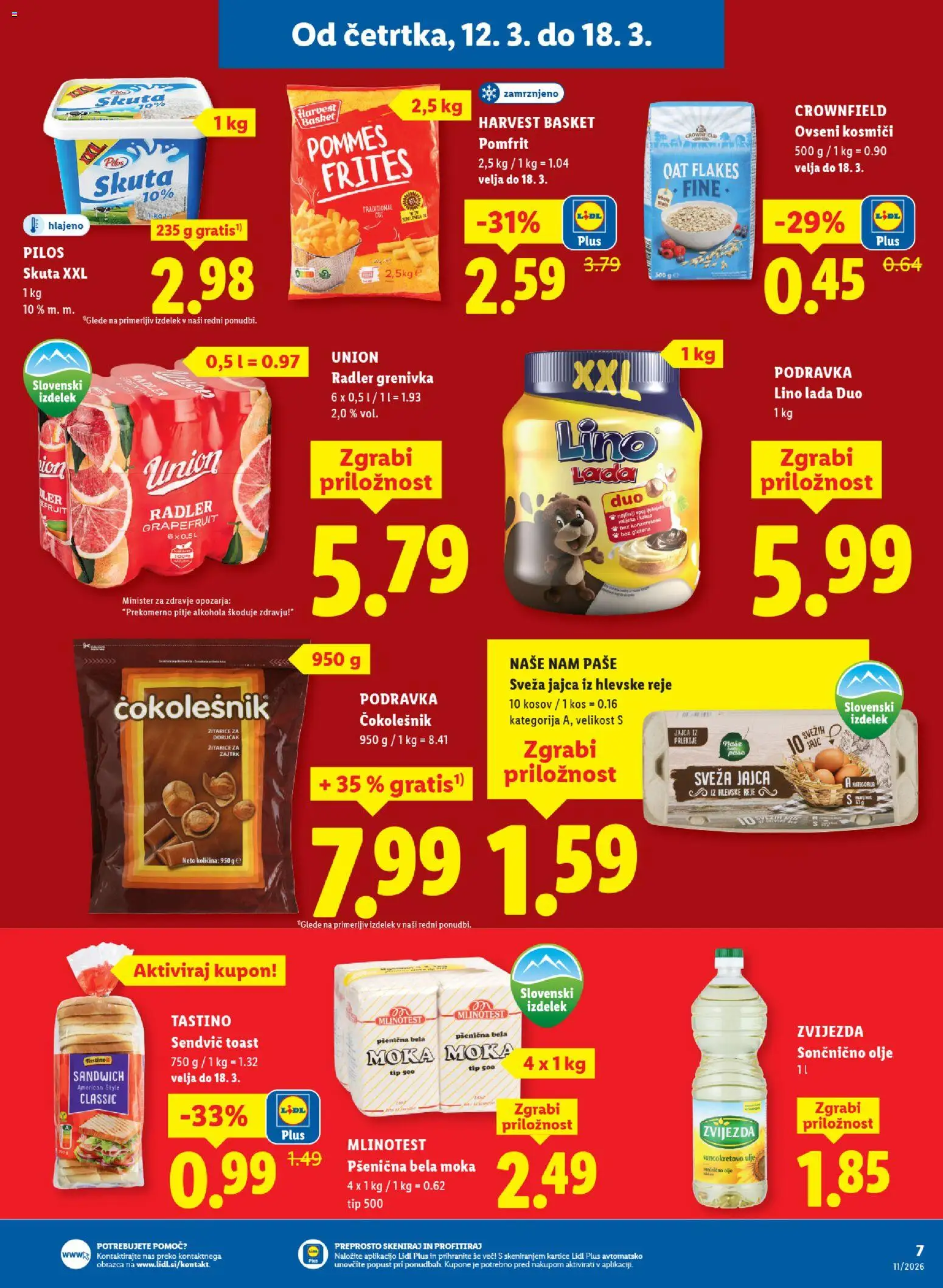 Novi Lidl katalog ponudbe – veljaven od 12.03.2026 | Stran: 11 | Izdelki: Kos, Čokolešnik, Kosmici, Grenivka