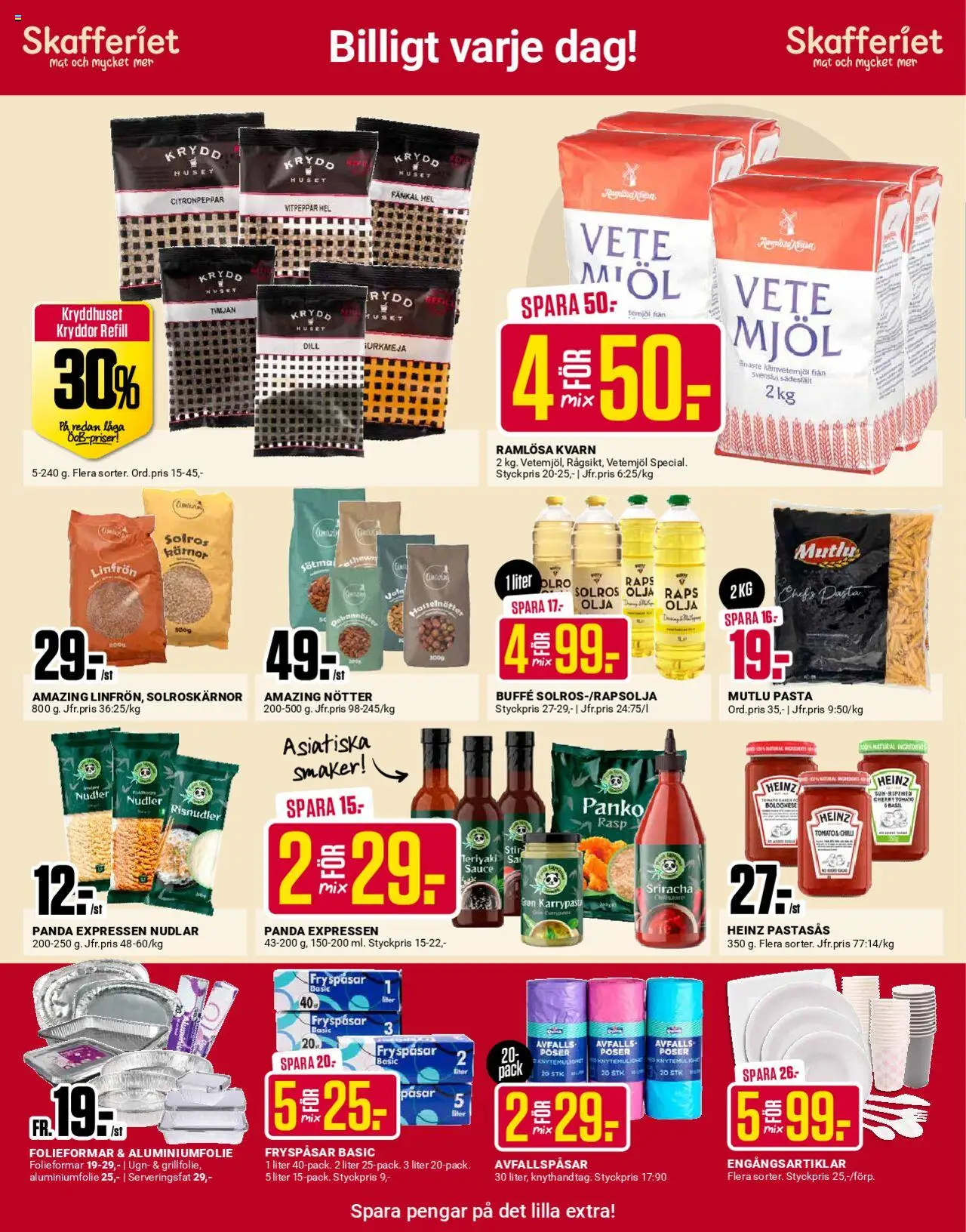 ÖoB reklamblad aktuell från 25.08.2025 | Sida: 4 | Produkter: Kvarn, Avfallspåsar, Timjan, Olja
