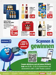 Feneberg Angebote – gültig ab 25.09.2025 | Seite: 16 | Produkte: Weißbier, Pfanner eistee, Pfirsich, Himbeere