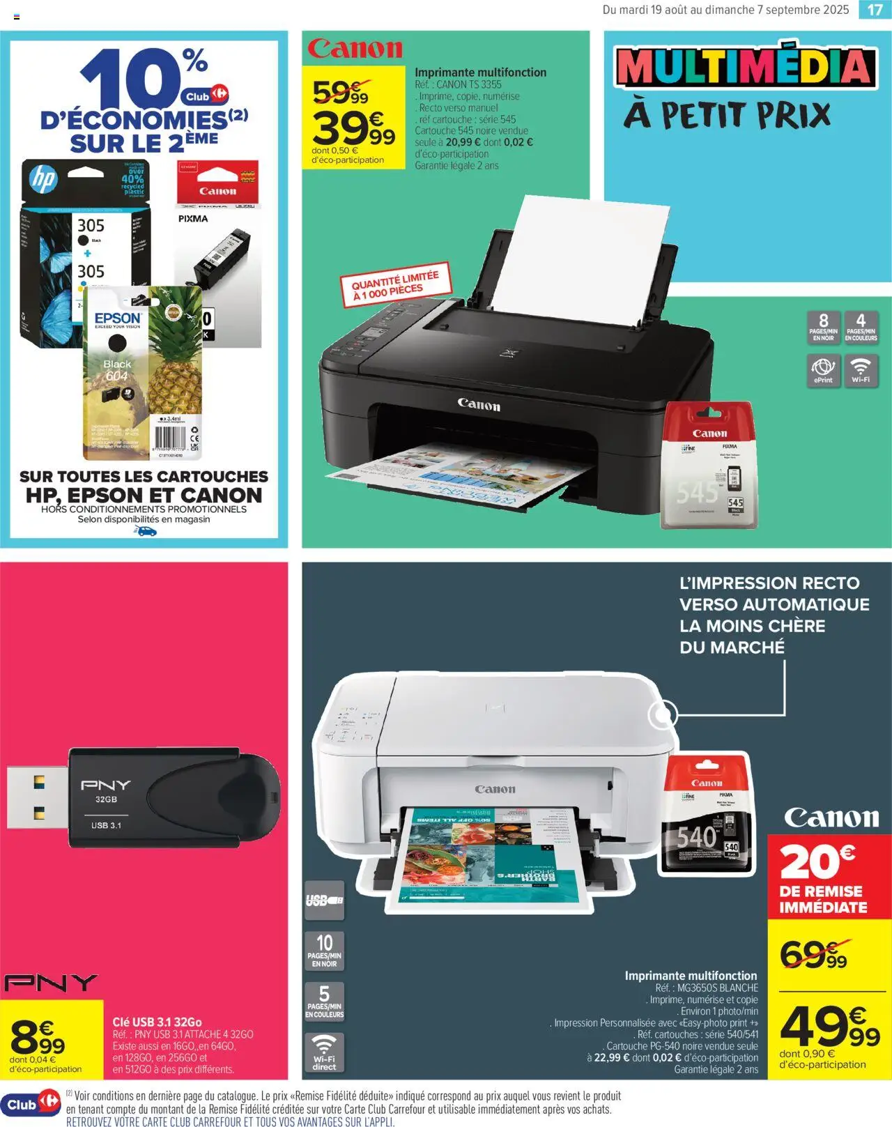  | Page: 19 | Produits: Imprimante, Imprimante multifonction, Clé, Cartouche
