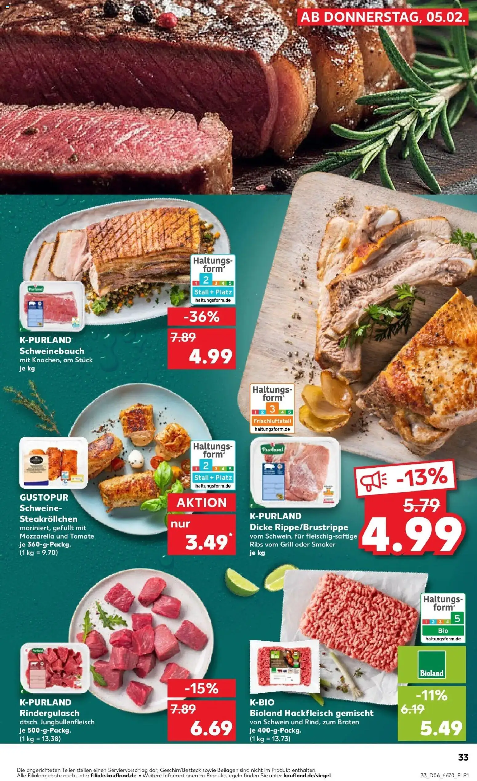 Kaufland prospekt Mayen	 – gültig ab 09.02.2026 | Seite: 33 | Produkte: Grill, Rindergulasch, Mozzarella, Hackfleisch