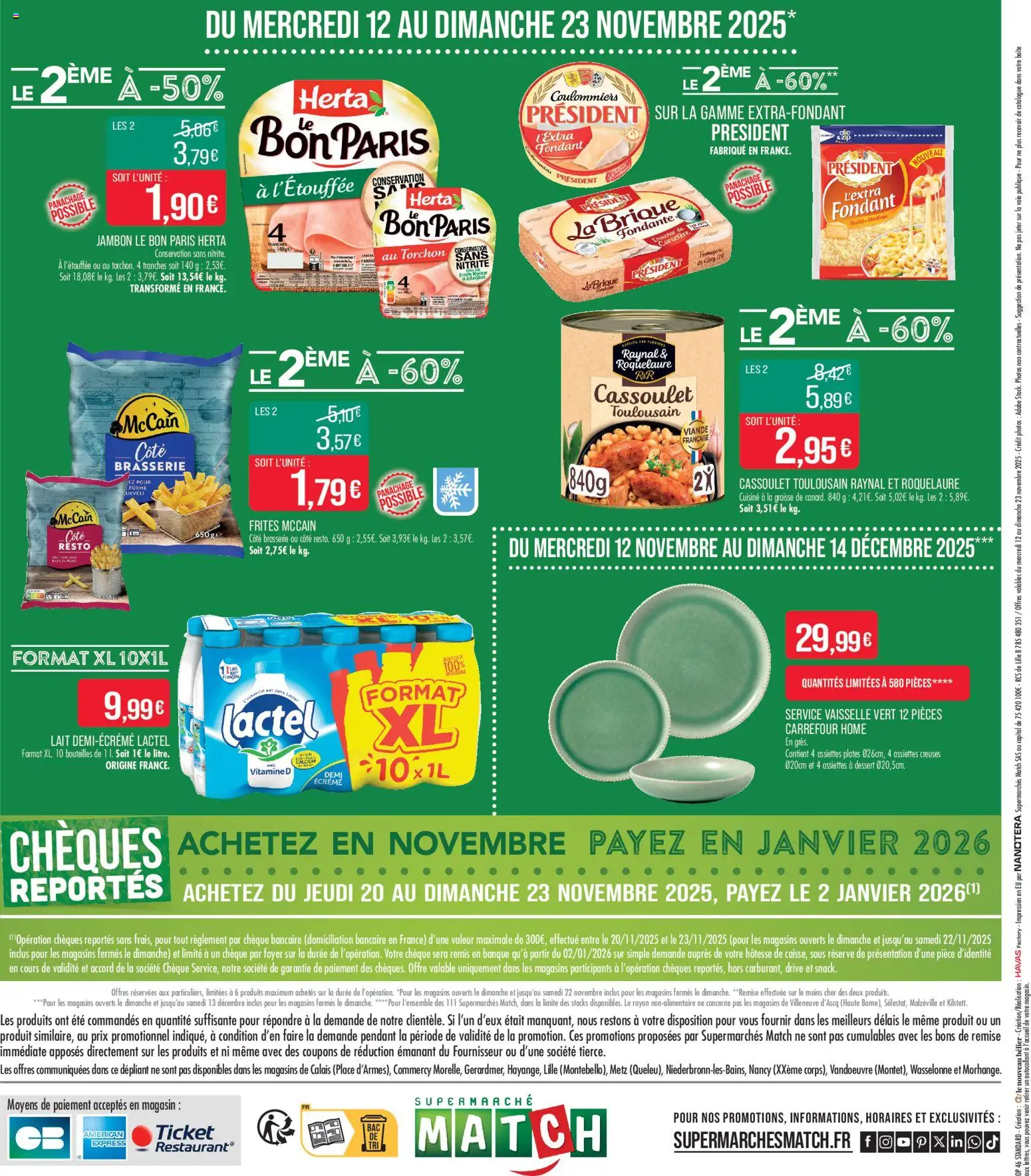 {H1} | Page: 16 | Produits: Torchon, Frites, Service vaisselle, Lait