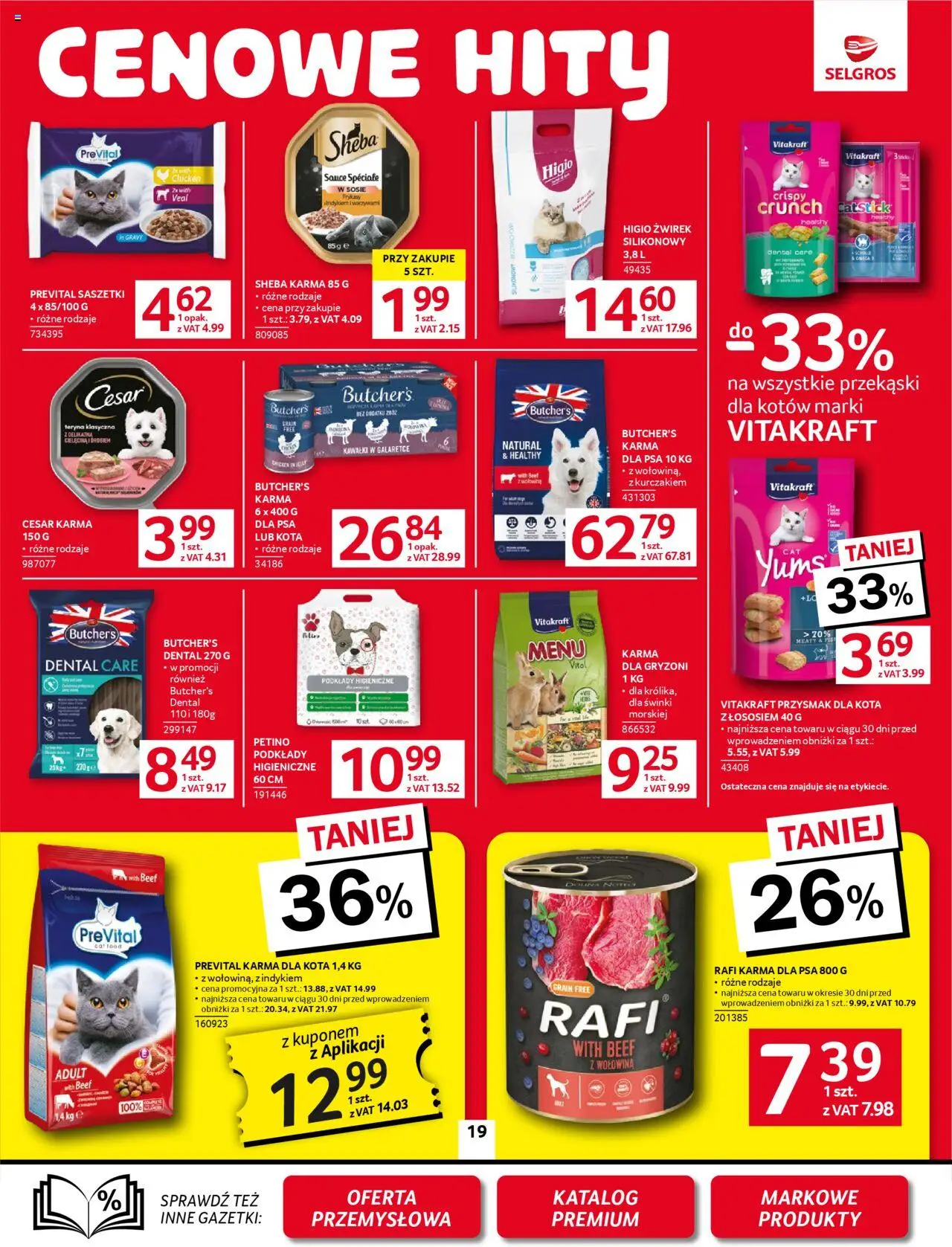 Selgros cash&carry Gazetka od 05.06.2025 | Strona: 19 | Produkty: Podkłady higieniczne, Karma dla kota, Karma dla psa, Wołowina