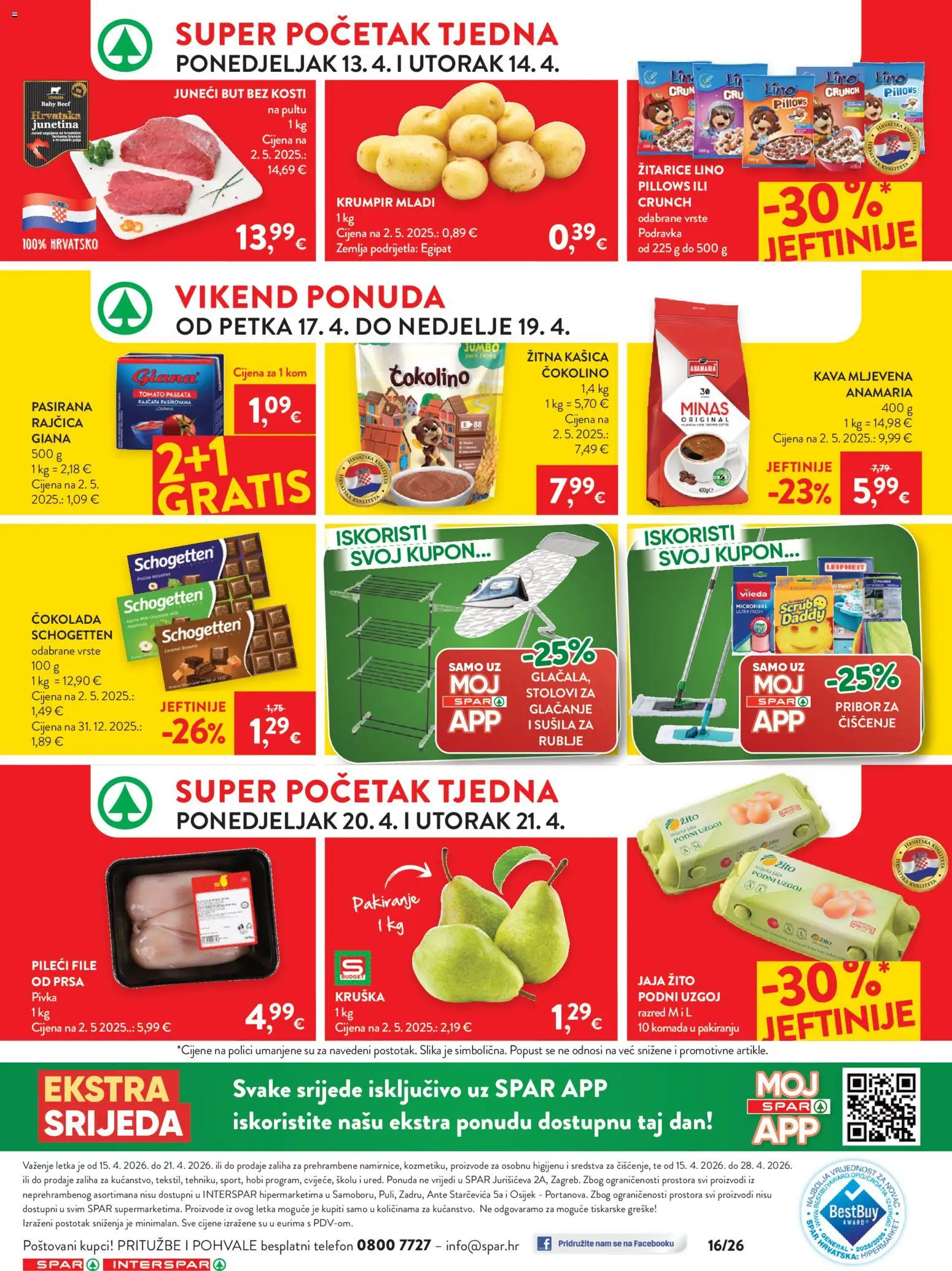 Spar katalog | vrijedi od 15.04.2026 | Stranica: 32 | Proizvodi: Jaja, Žitarice, Telefon, Čokolino