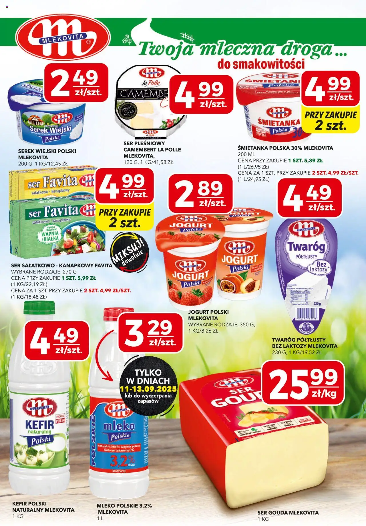 Top Market Gazetka od 11.09.2025 | Strona: 3 | Produkty: Twaróg półtłusty, Kefir, Camembert, Jogurt