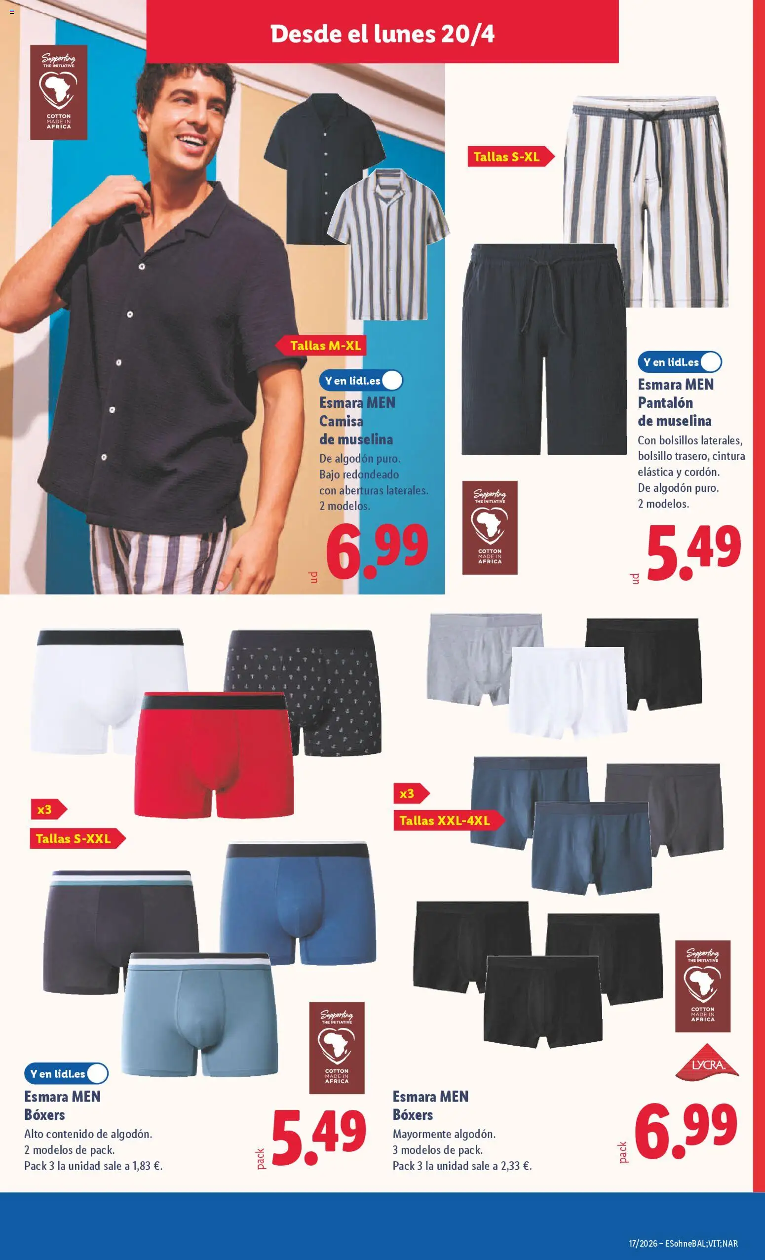 Lidl folleto de bazar │ válido desde el 20.04.2026 | Página: 13 | Productos: Camisa, Boxers