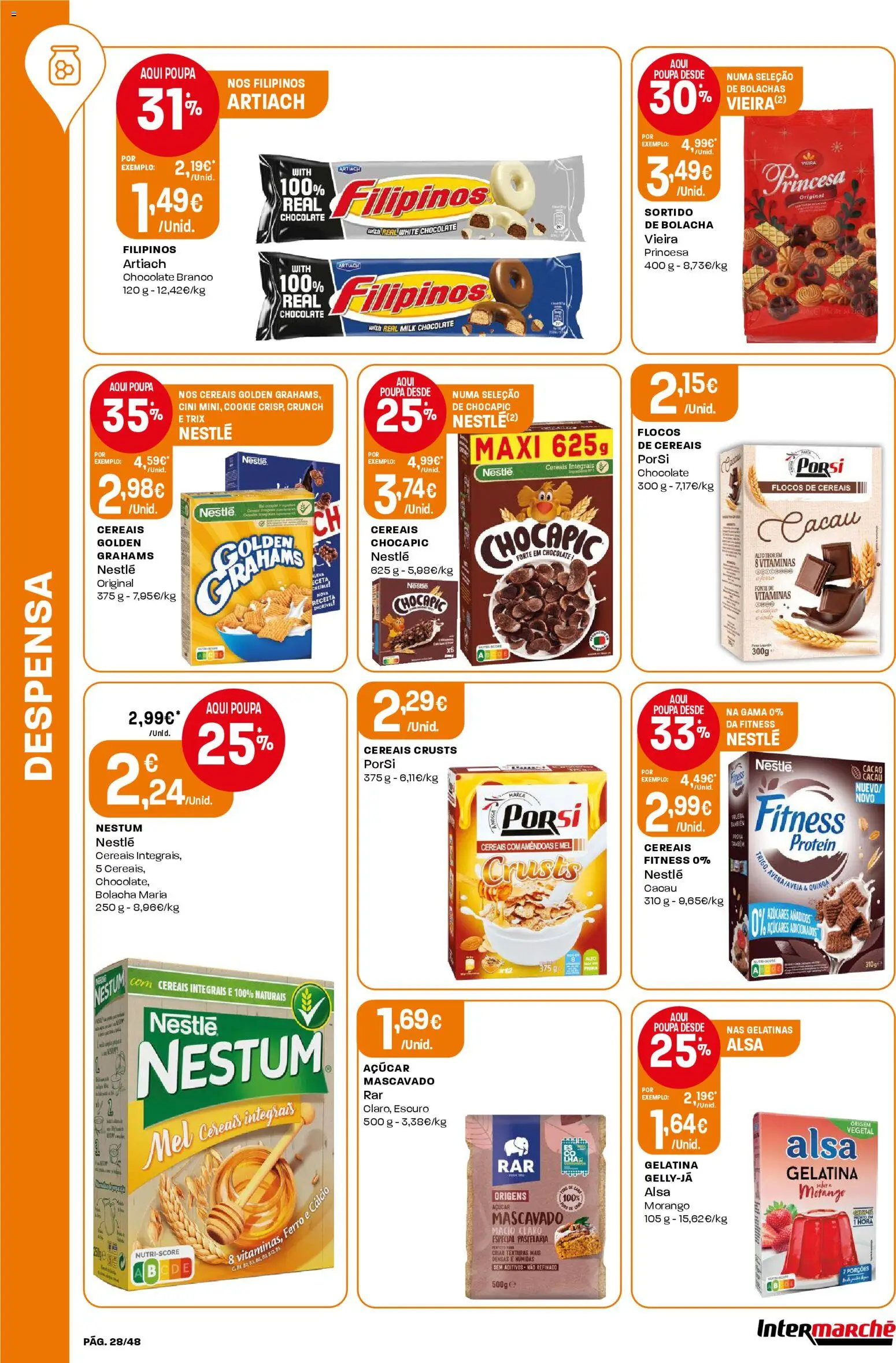 Intermarché folheto │ válido de 06.11.2025 | Página: 28 | Produtos: Filipinos, Ferro, Açúcar, Cereais