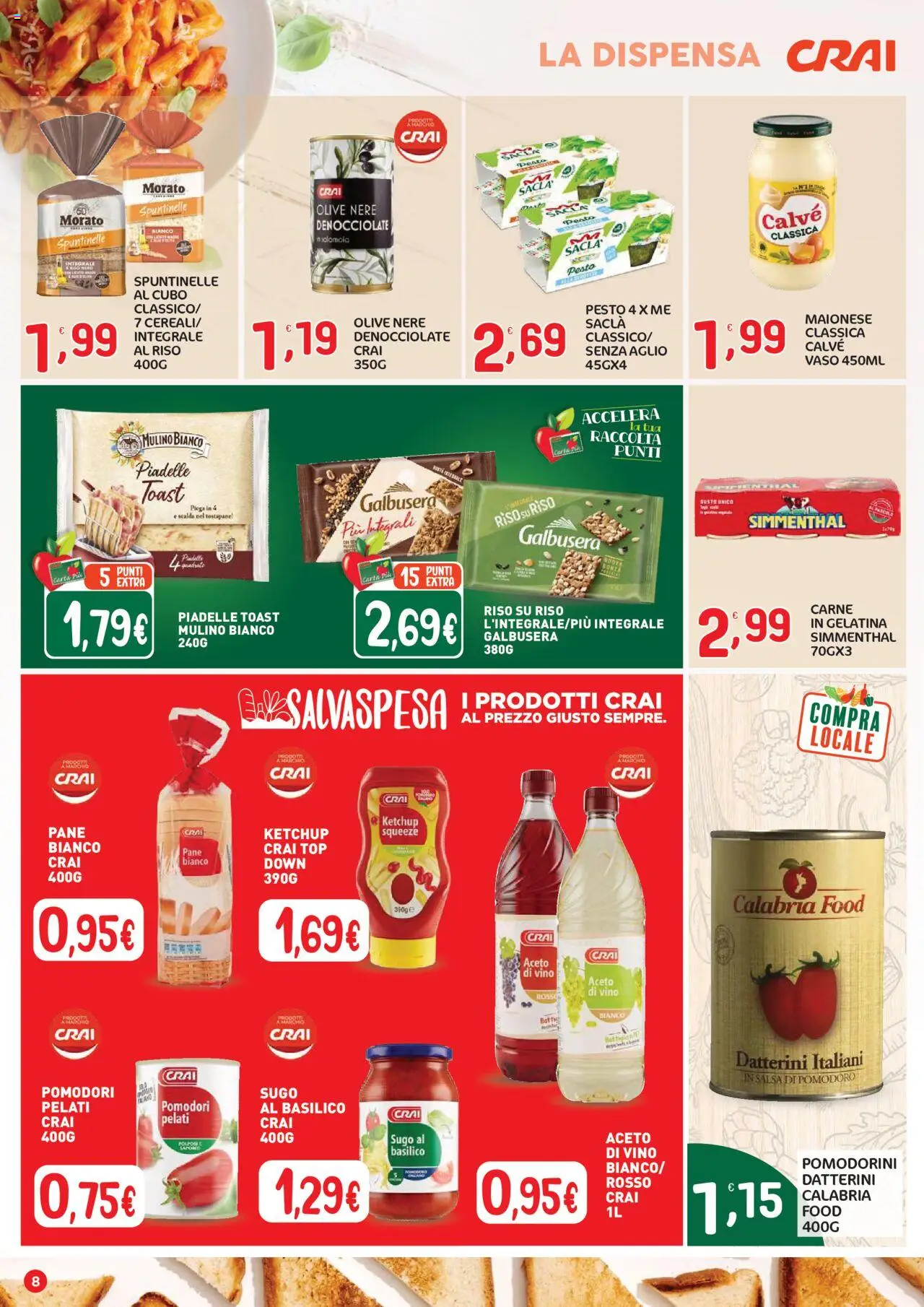 Volantino CRAI del 04.09.2025 | Pagina: 8 | Prodotti: Pomodorini, Maionese, Salsa, Sugo