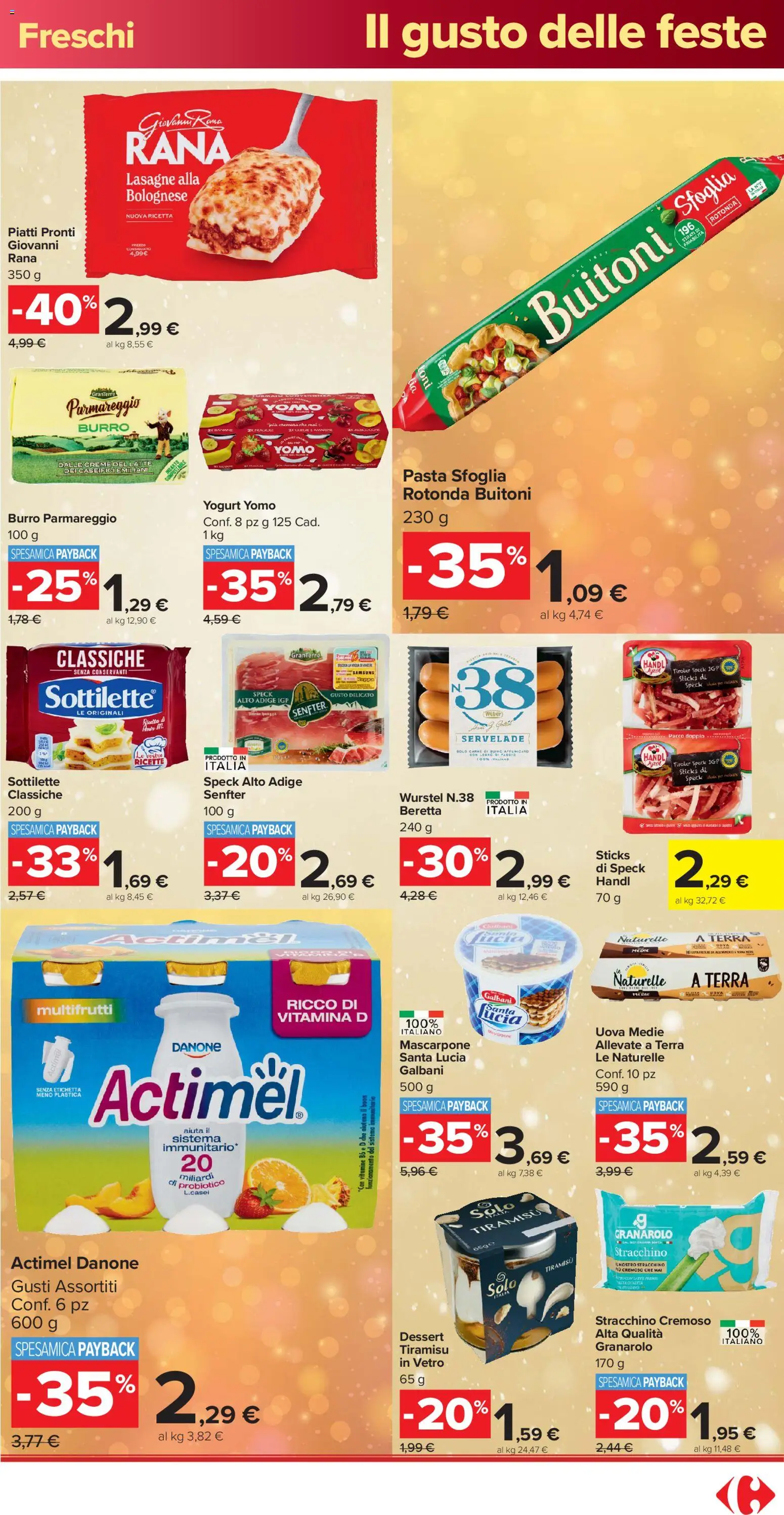 Volantino Carrefour del 16.12.2025 | Pagina: 21 | Prodotti: Banane, Burro, Stracchino, Samsung