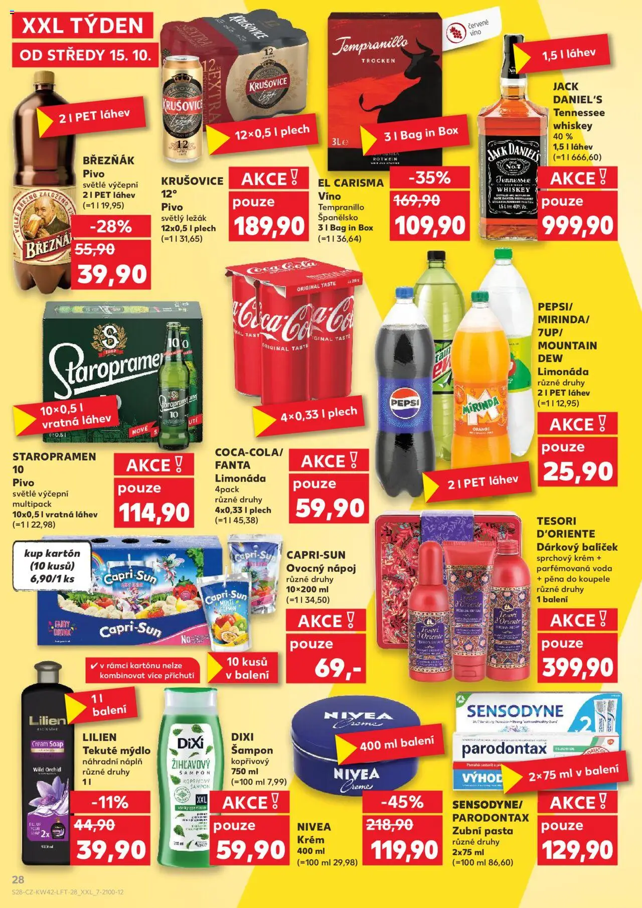 Kaufland leták - Chomutov od 15.10.2025 | Strana: 28 | Produkty: Staropramen, Limonáda, Box, Březňák