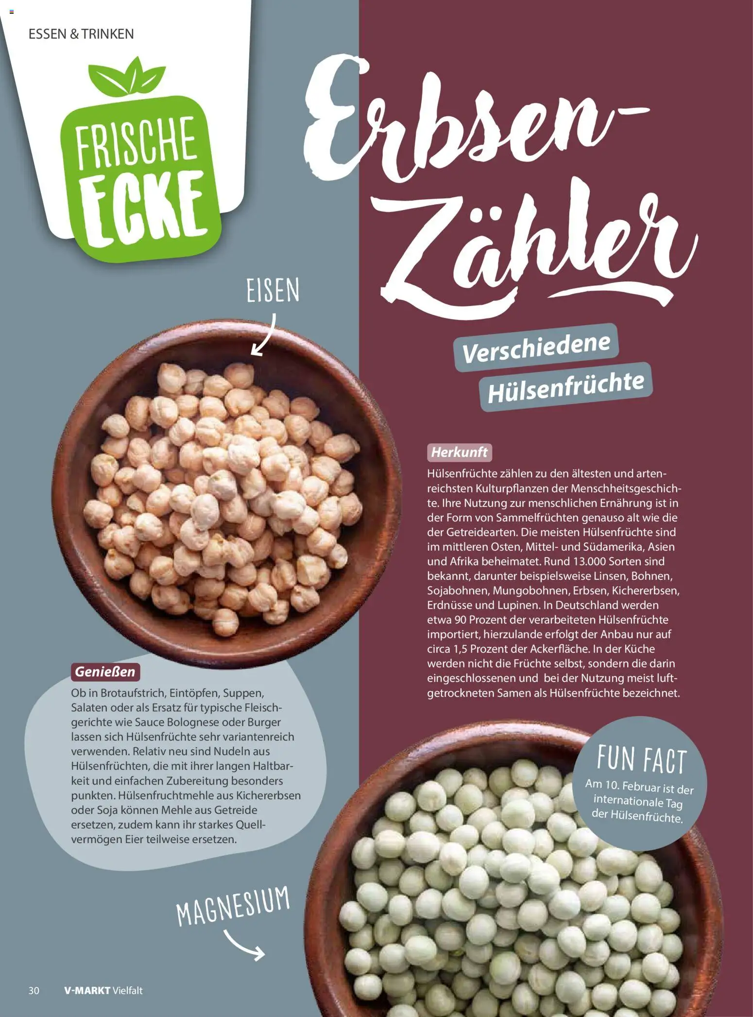 V-Markt - Vielfalt Januar / Februar – gültig ab 02.01.2026 | Seite: 30 | Produkte: Erdnüsse, Küche, Nudeln, Erbsen
