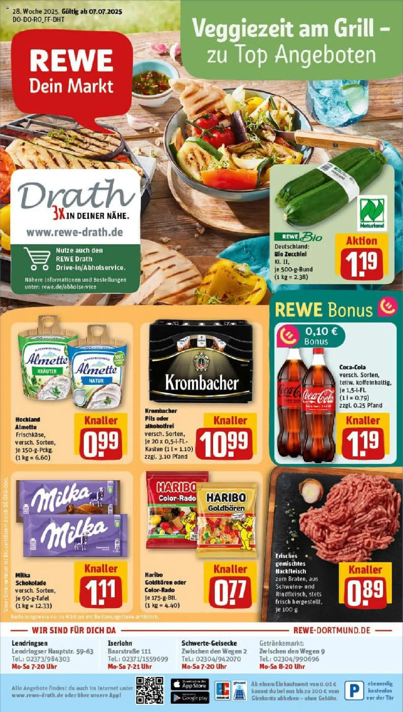 Rewe prospekt Schwerte	 - gültig ab dem 06.07.2025 | Seite: 1 | Produkte: Top, Almette, Haribo, Milka schokolade
