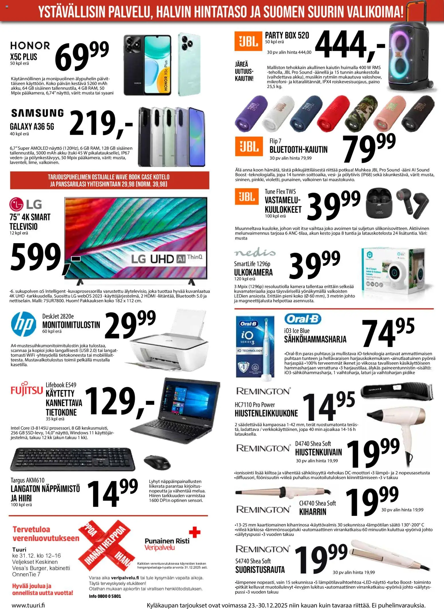 Tuuri tarjoukset – voimassa 23.12.2025 alkaen | Sivu: 2 | Tuotteet: Kaiutin, Akku, Tietokone, Laturi