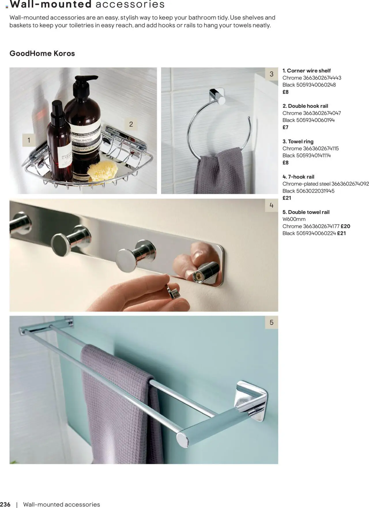 | Page: 236 | Products: Towels, Hooks, Towel, Rails