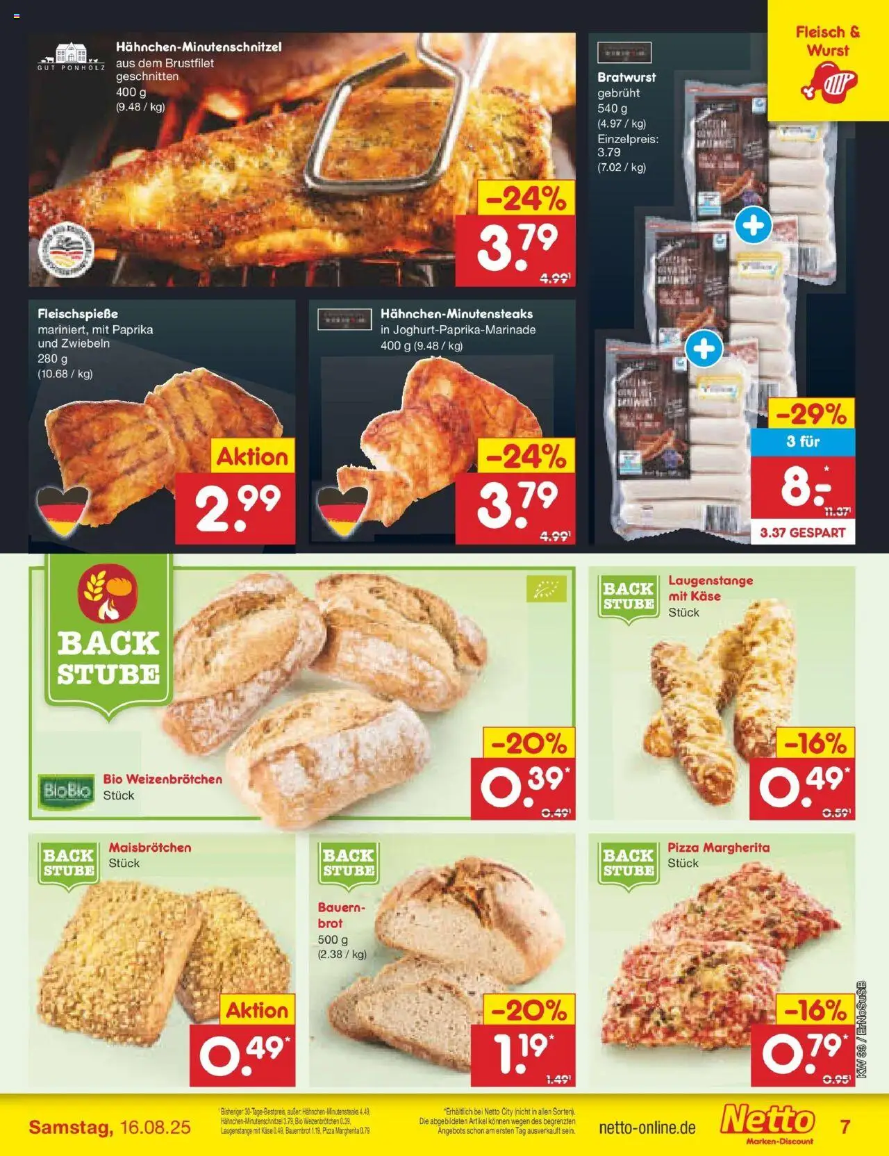 Netto Marken-Discount prospekt Erfurt	 - gültig ab dem 11.08.2025 | Seite: 9 | Produkte: Bratwurst, Paprika, Wurst, Fleisch
