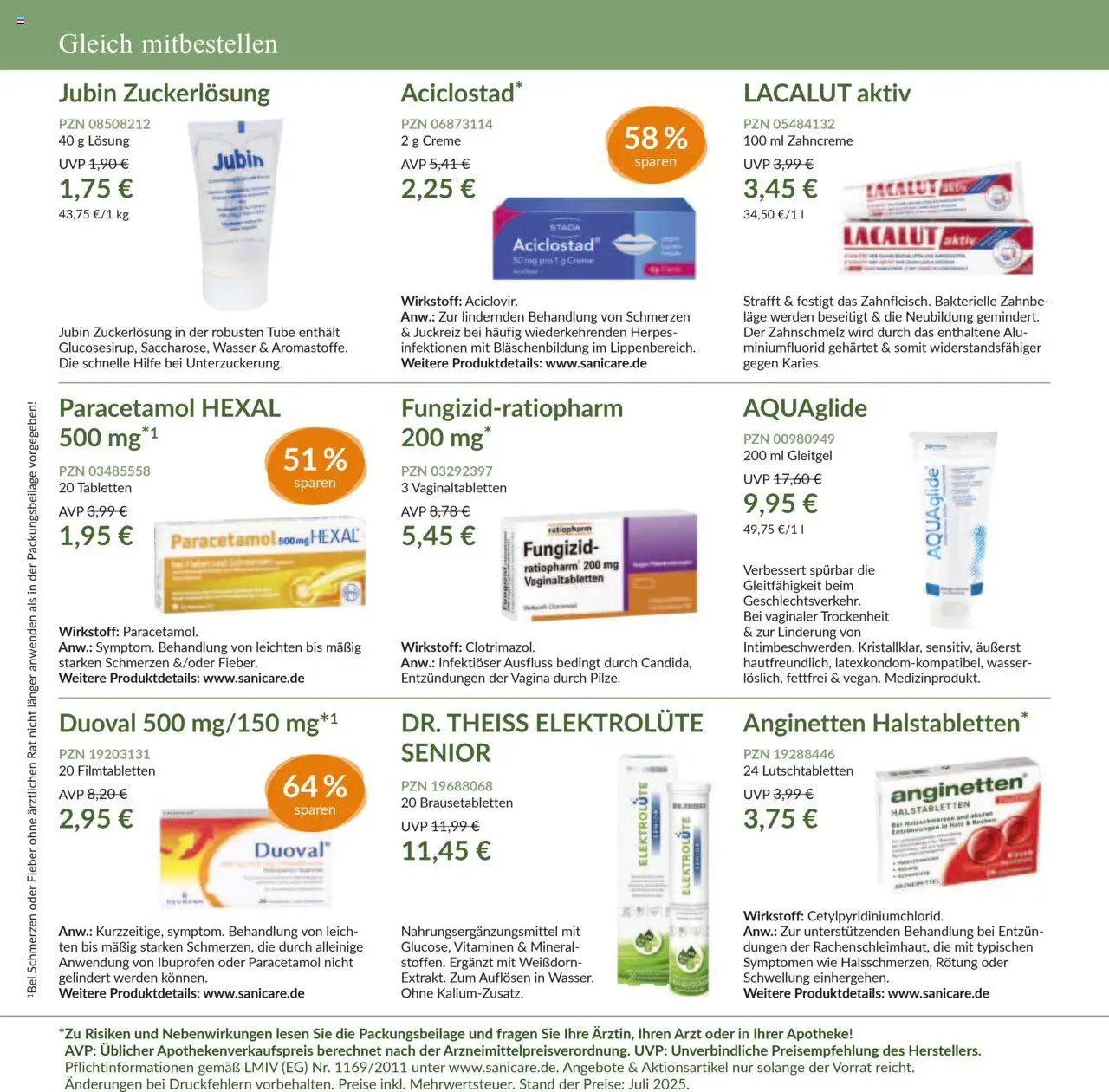 Sanicare Prospekt 	 - gültig ab dem 07.07.2025 | Seite: 39 | Produkte: Creme, Wasser