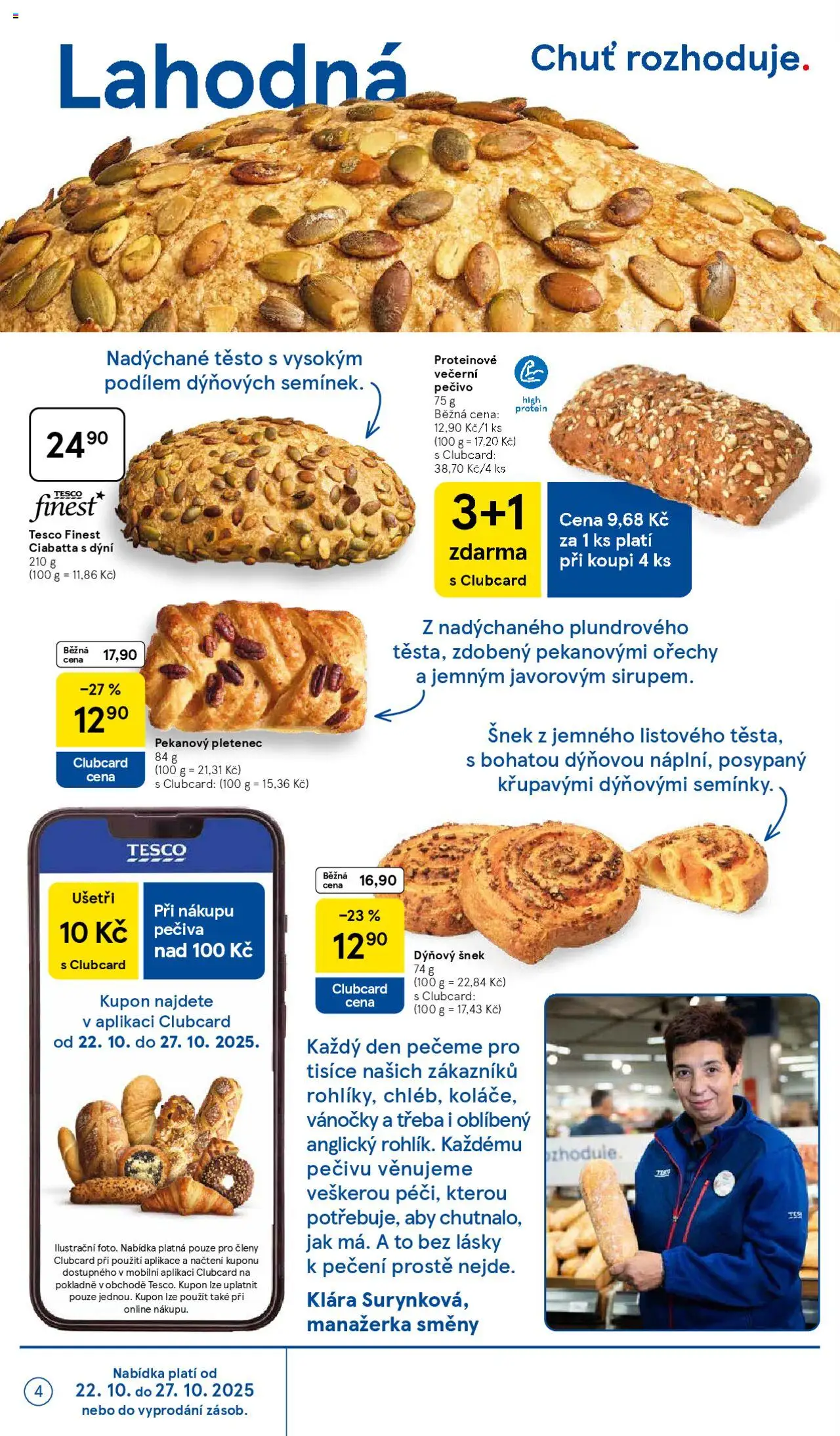 Tesco leták - Hypermarket od 22.10.2025 | Strana: 4 | Produkty: Finest, Ořechy, Pečivo, Protein