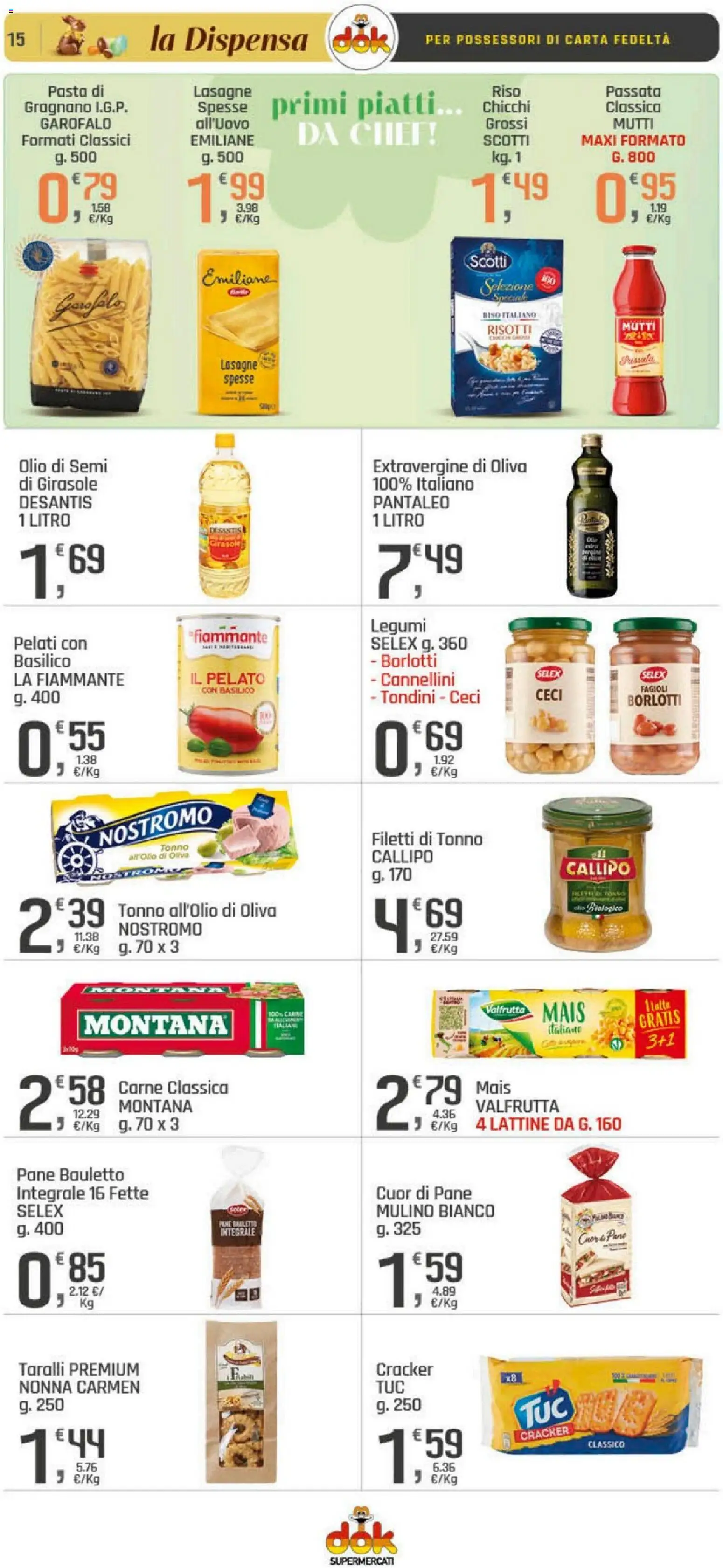 Volantino DOK del 26.03.2026 | Pagina: 15 | Prodotti: Legumi, Riso, Cannellini, Taralli