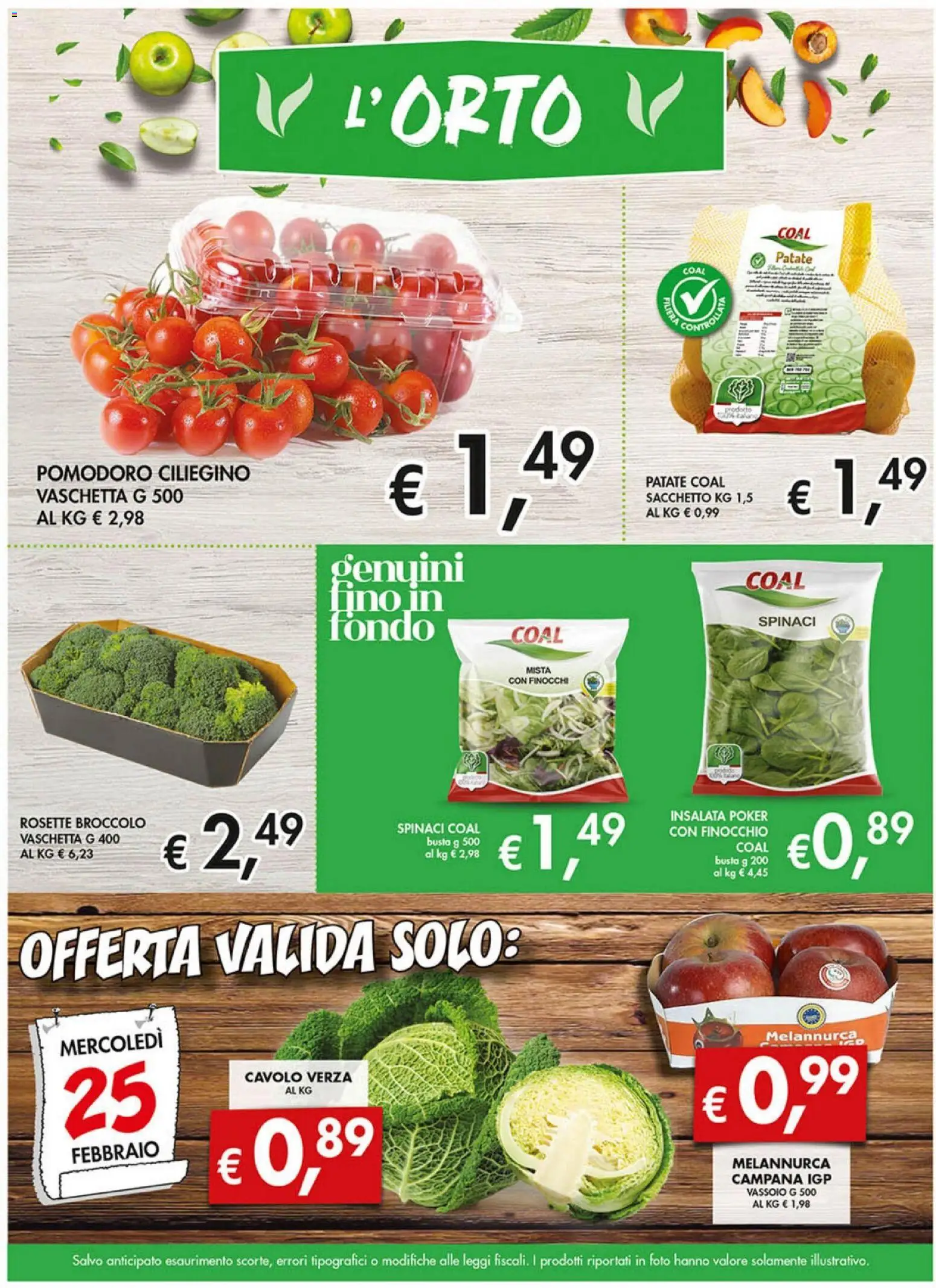 Volantino Coal del 18.02.2026 | Pagina: 3 | Prodotti: Patate, Cavolo, Finocchi, Vassoio