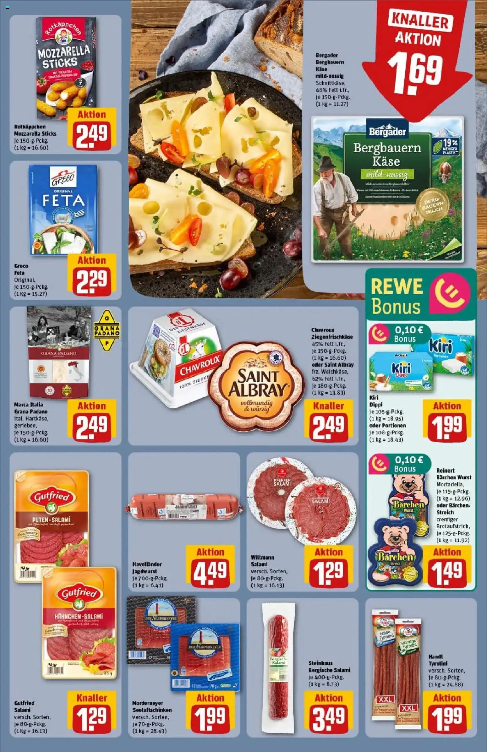 Rewe prospekt Gießen	 – gültig ab 11.01.2026 | Seite: 13 | Produkte: Feta, Käse, Wurst, Salami