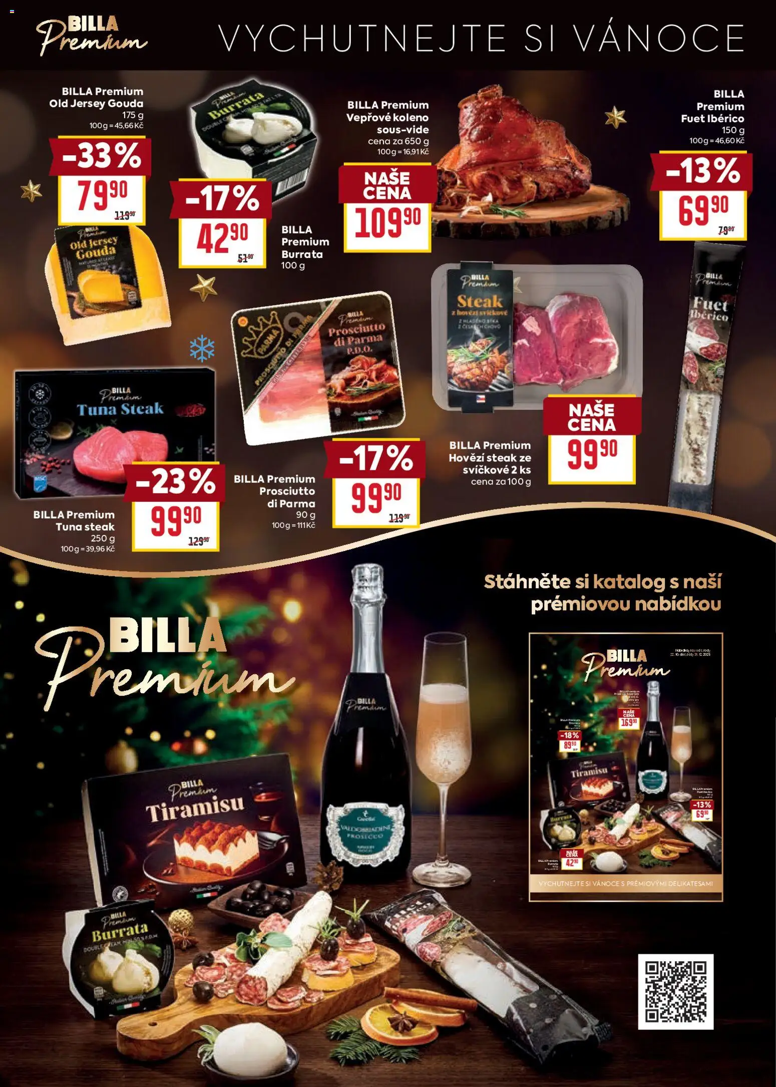 Billa leták - Delikatesy od 03.12.2025 | Strana: 2 | Produkty: Hovězí, Gouda, Prosciutto, Hovězí steak