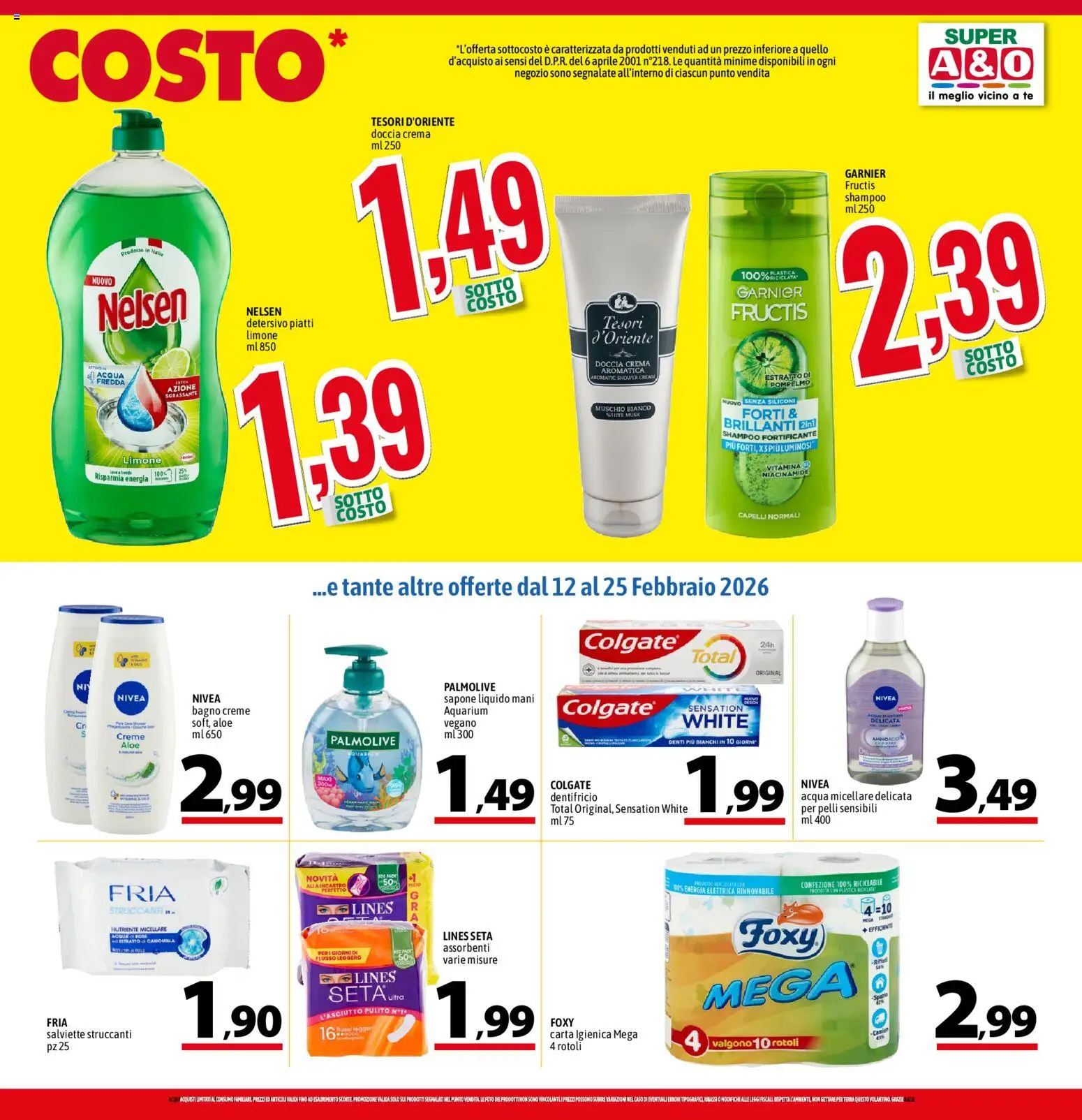 Volantino A&O del 12.02.2026 | Pagina: 3 | Prodotti: Acqua micellare, Salviette struccanti, Doccia, Terra