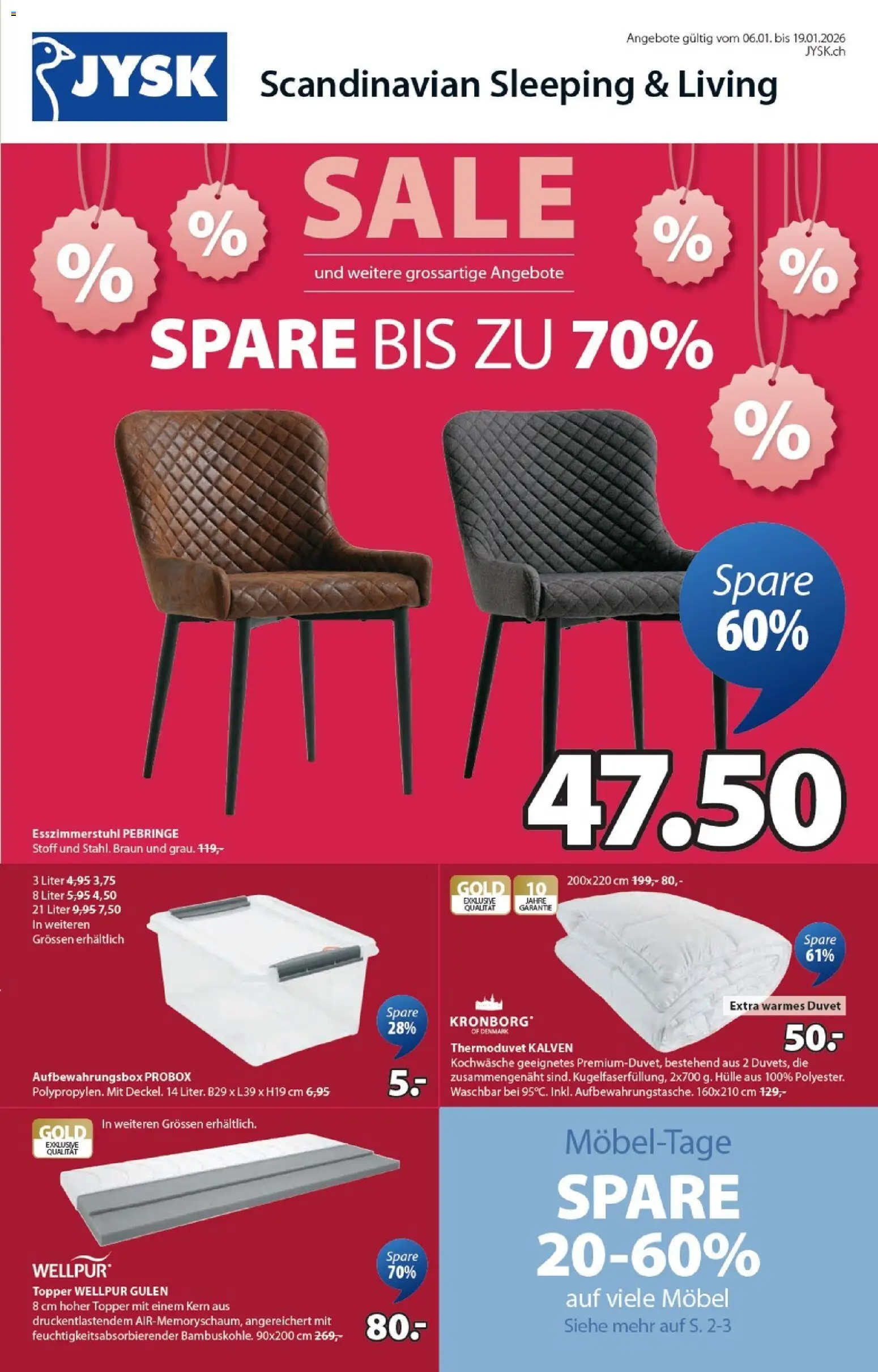 JYSK Aktionen – gültig ab 06.01.2026 | Seite: 1 | Produkte: Topper, Hülle