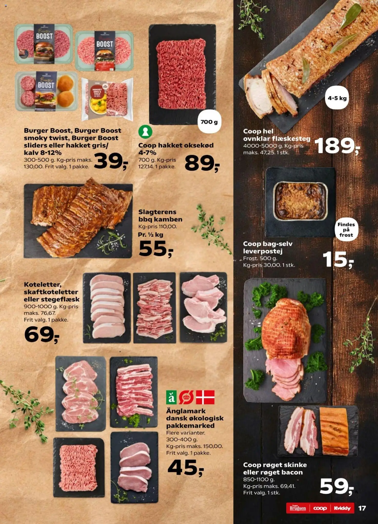 Super Brugsen tilbudsavis – gyldig fra 06.02.2026 | Side: 17 | Produkter: Skinke, Oksekød, Leverpostej, Flæskesteg