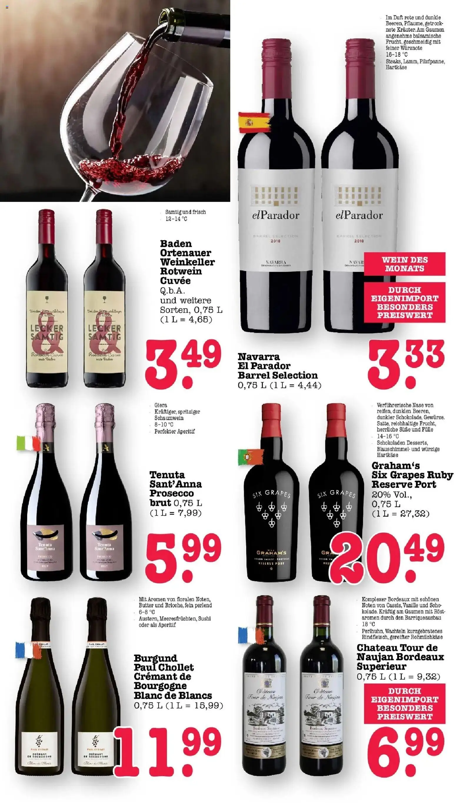 Edeka prospekt Bühlertal	 – gültig ab 01.03.2026 | Seite: 43 | Produkte: Butter, Rotwein, Prosecco, Wein