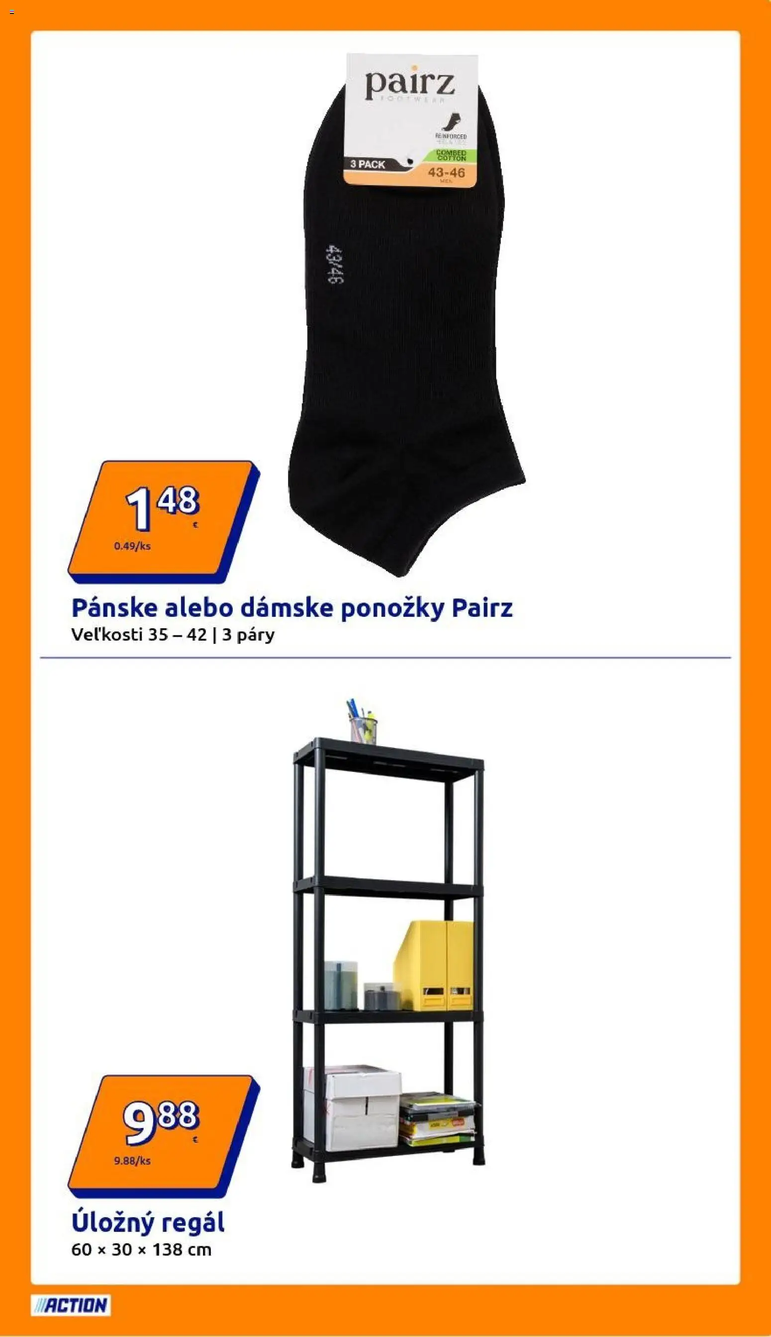 Nové Action akcie – leták je platný od 18.02.2026 | Strana: 5 | Produkty: Regál, Ponožky