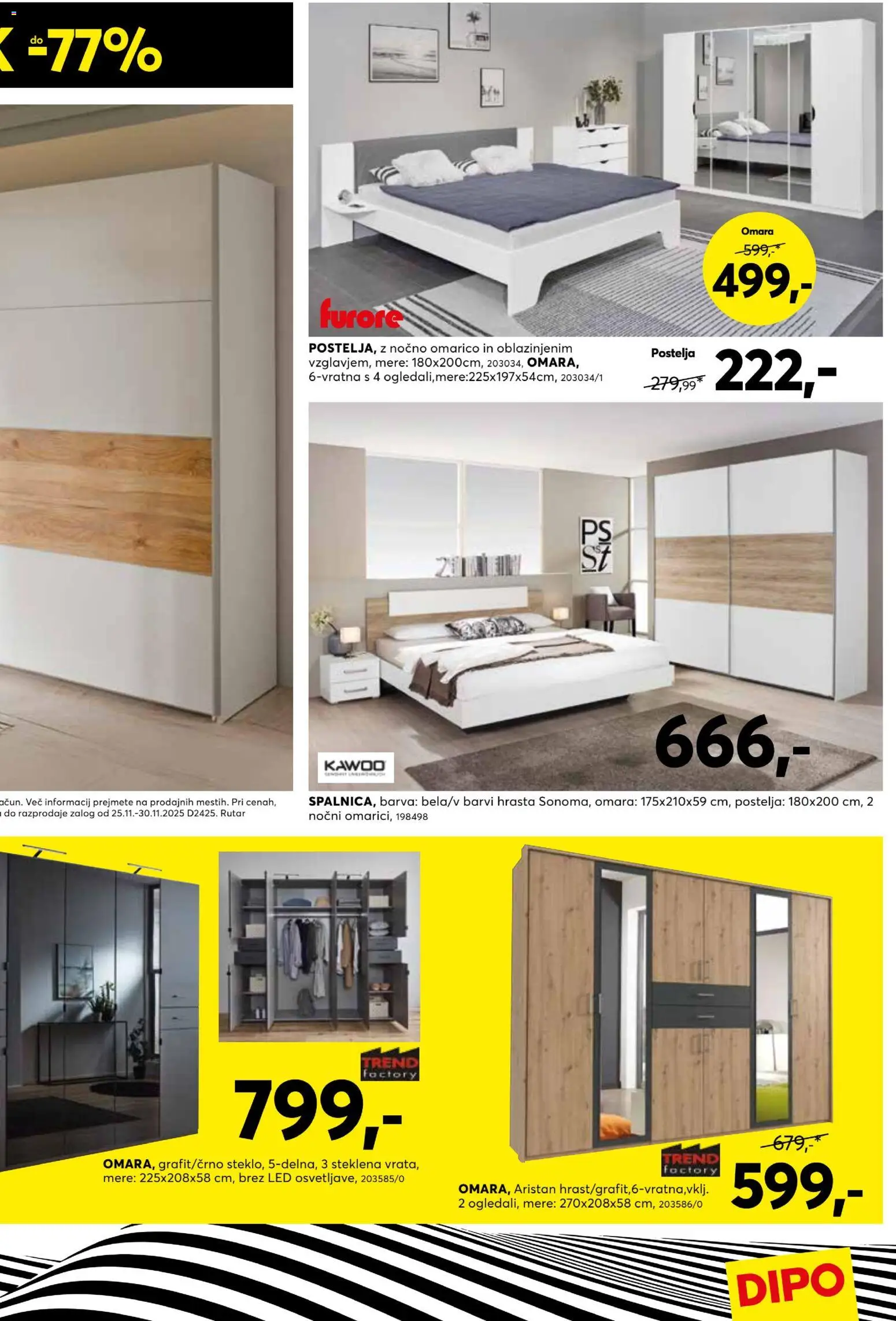 Novi Dipo katalog ponudbe – veljaven od 25.11.2025 | Stran: 13 | Izdelki: Postelja, Omara, Barva