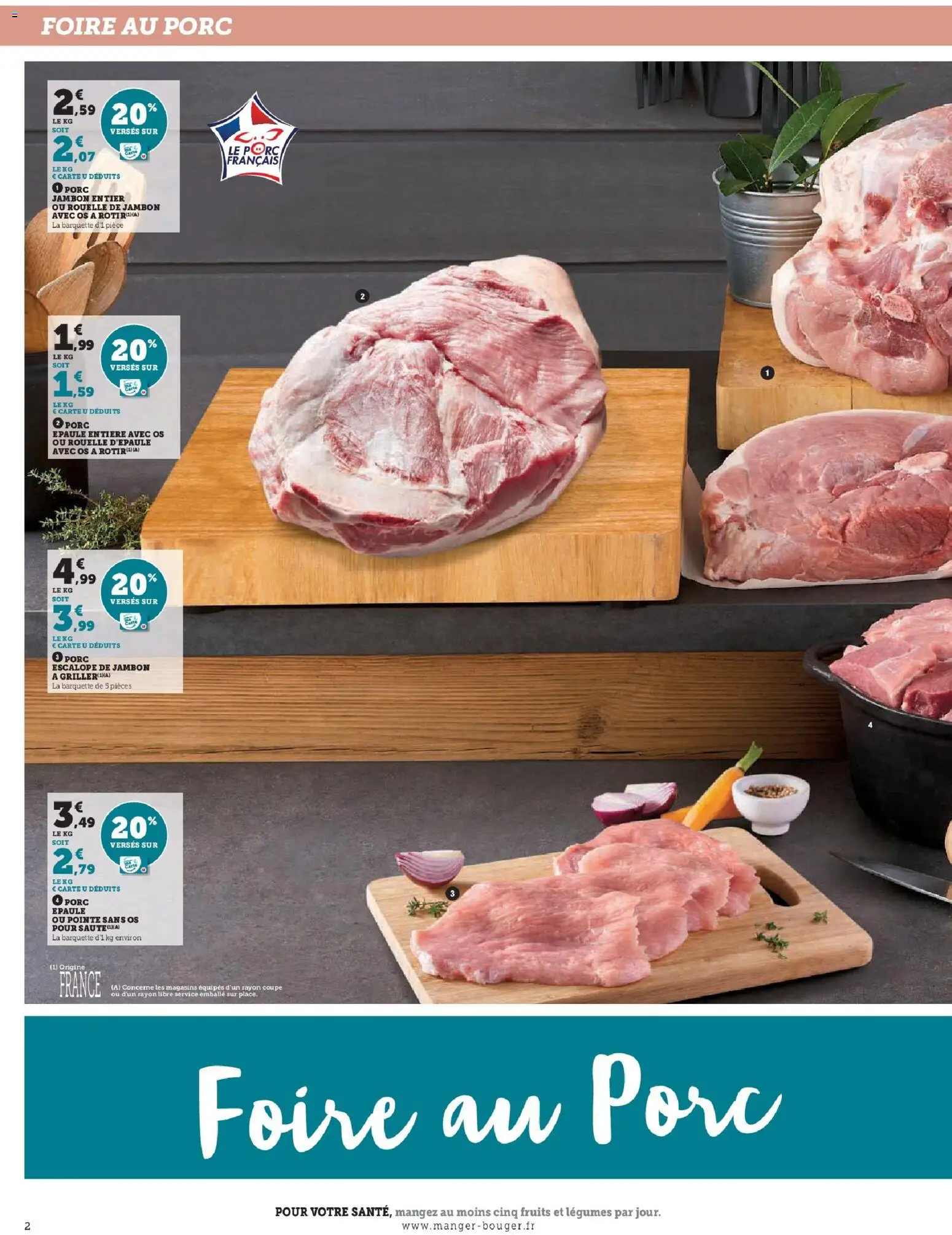 {H1} | Page: 2 | Produits: Jambon entier, Jambon, Porc, Foire au porc