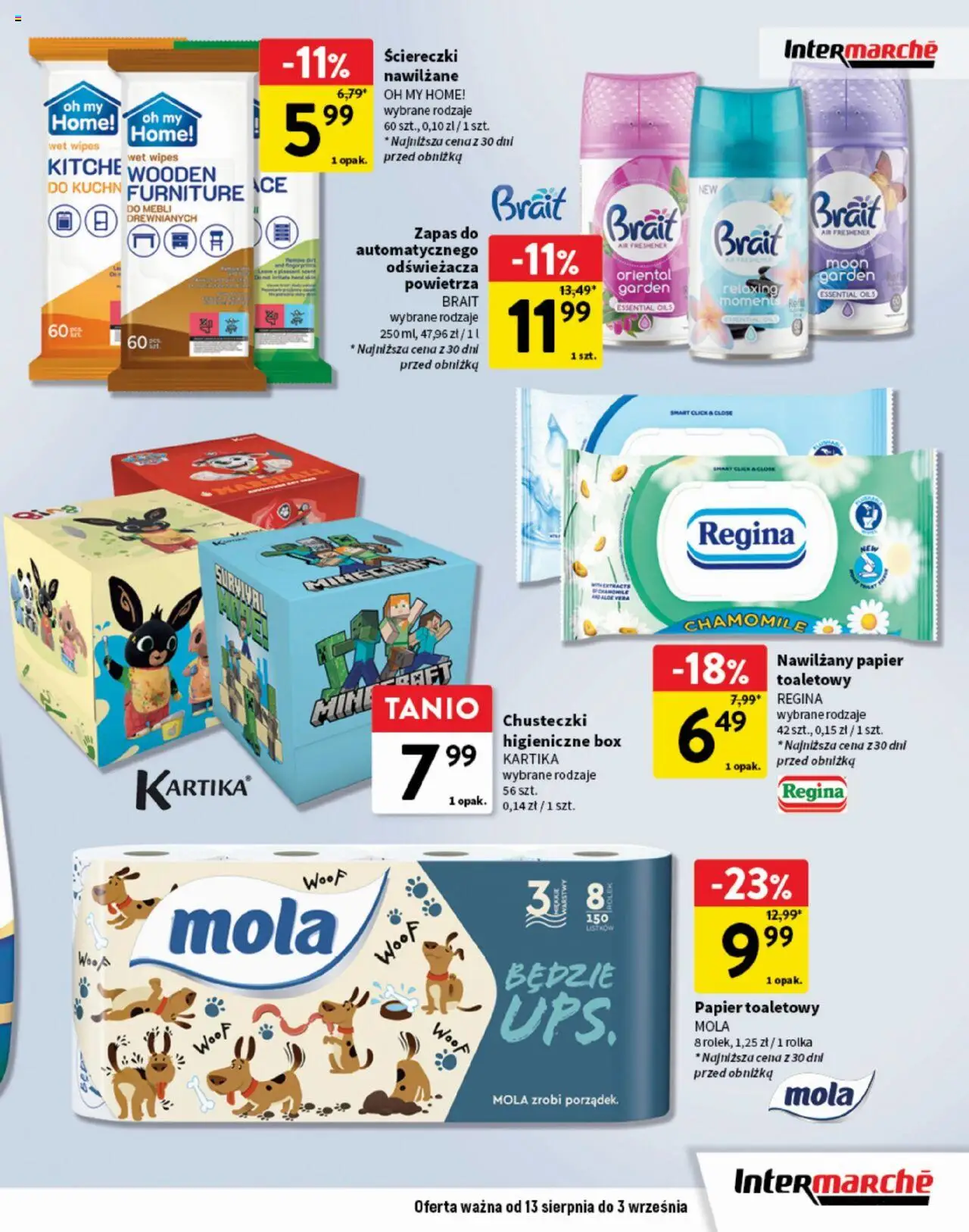 Intermarche Gazetka - Okazje pierwsza klasa od 13.08.2025 | Strona: 19 | Produkty: Papier toaletowy