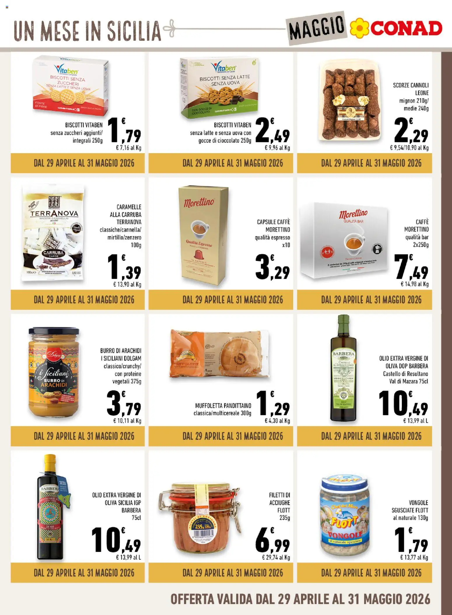 Volantino Conad del 29.04.2026 | Pagina: 9 | Prodotti: Uova, Cioccolato, Olio, Olio extra vergine
