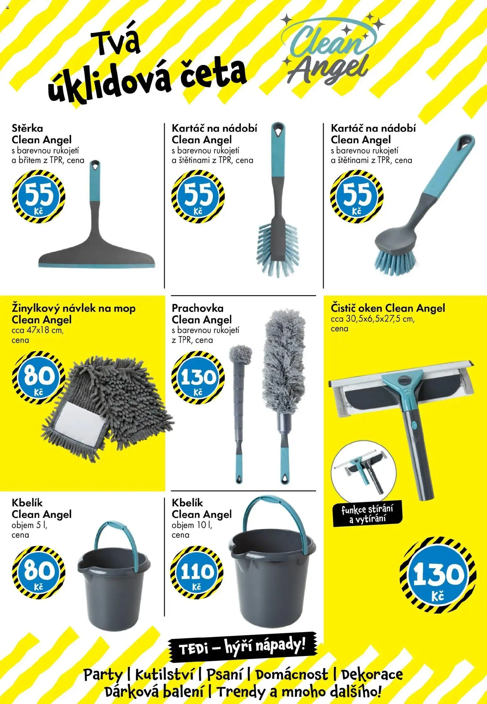 TEDi leták - Praha, Ostrava, Plzeň od 13.02.2026 | Strana: 20 | Produkty: Prachovka, Mop, Kbelík, Čistič oken