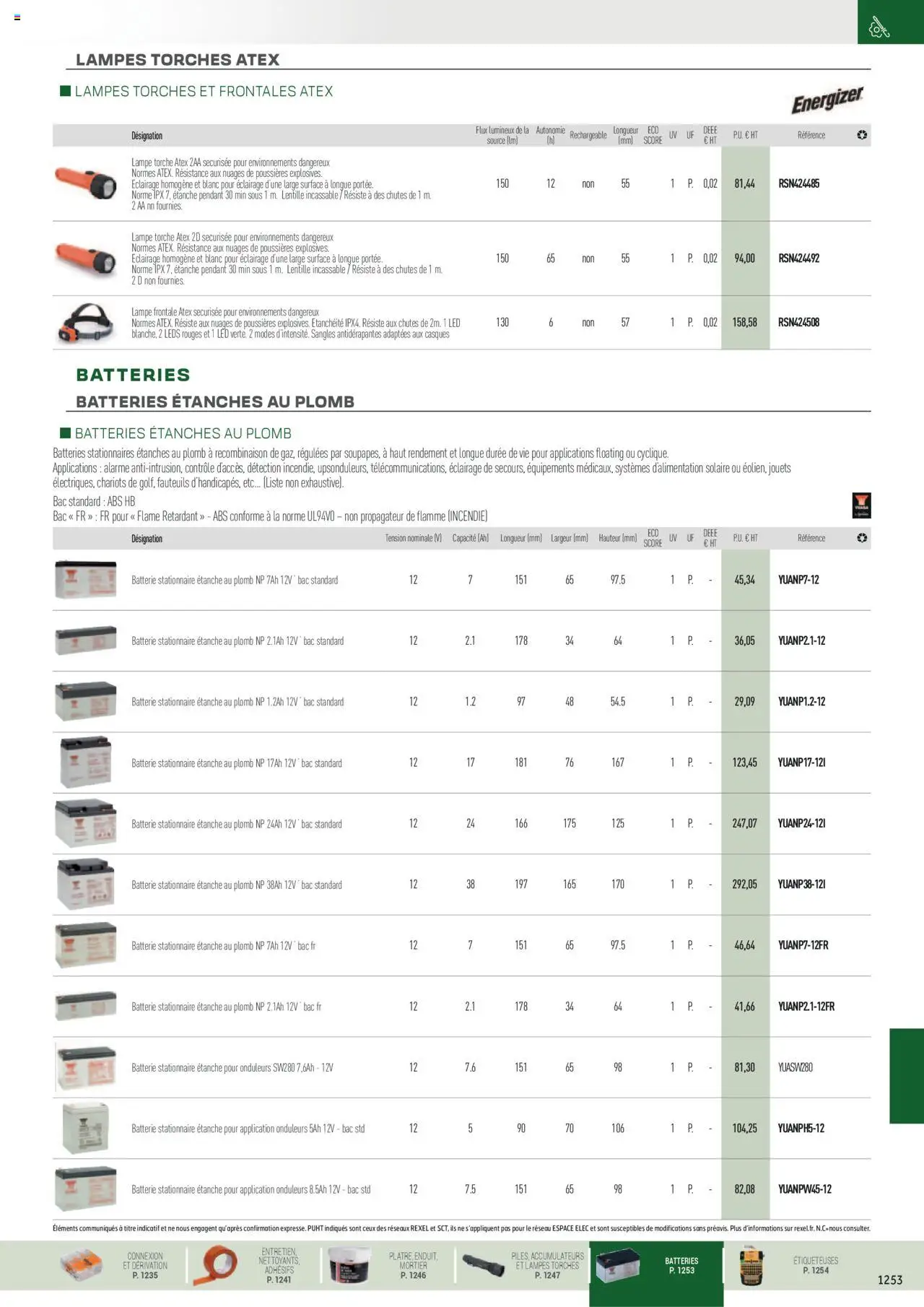  | Page: 127 | Produits: Mortier, Lampe frontale, Batterie, Lentille