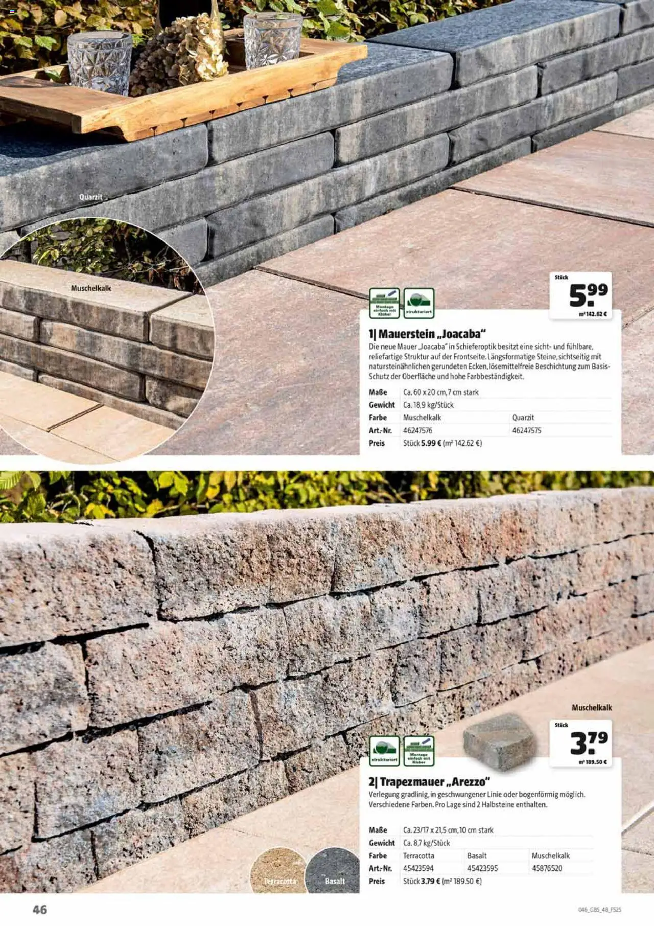 HERKULES Gartenbaustoffe - gültig ab dem 28.07.2025 | Seite: 46 | Produkte: Gewicht