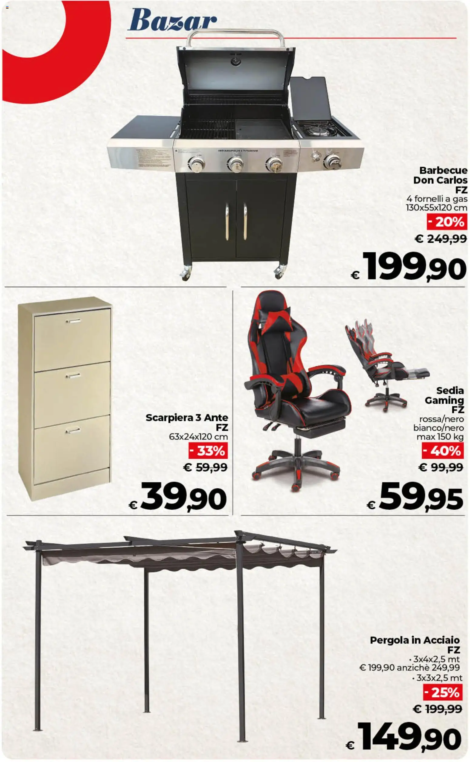 Volantino COOP del 28.04.2026 | Pagina: 44 | Prodotti: Barbecue, Pergola, Scarpiera, Sedia
