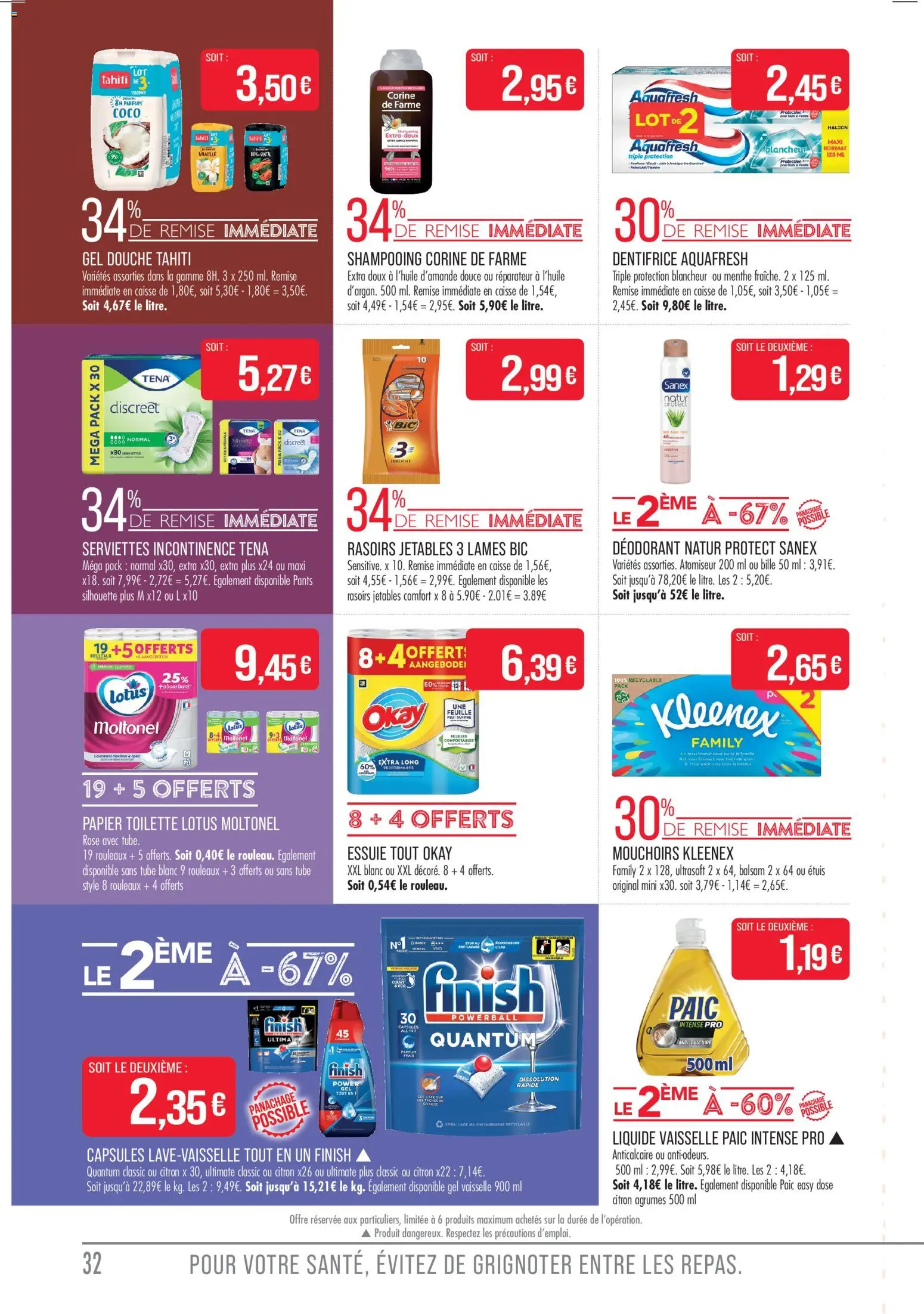 {H1} | Page: 32 | Produits: Papier toilette, Déodorant, Dentifrice, Mouchoirs